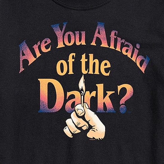Are You Afraid Of The Dark Halloween Mens Crew Neck Short Sleeve Regular Fit Graphic T-Shirt
