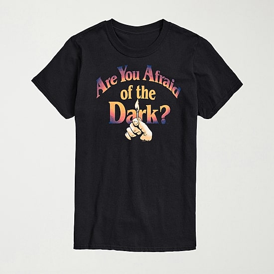Are You Afraid Of The Dark Halloween Mens Crew Neck Short Sleeve Regular Fit Graphic T-Shirt