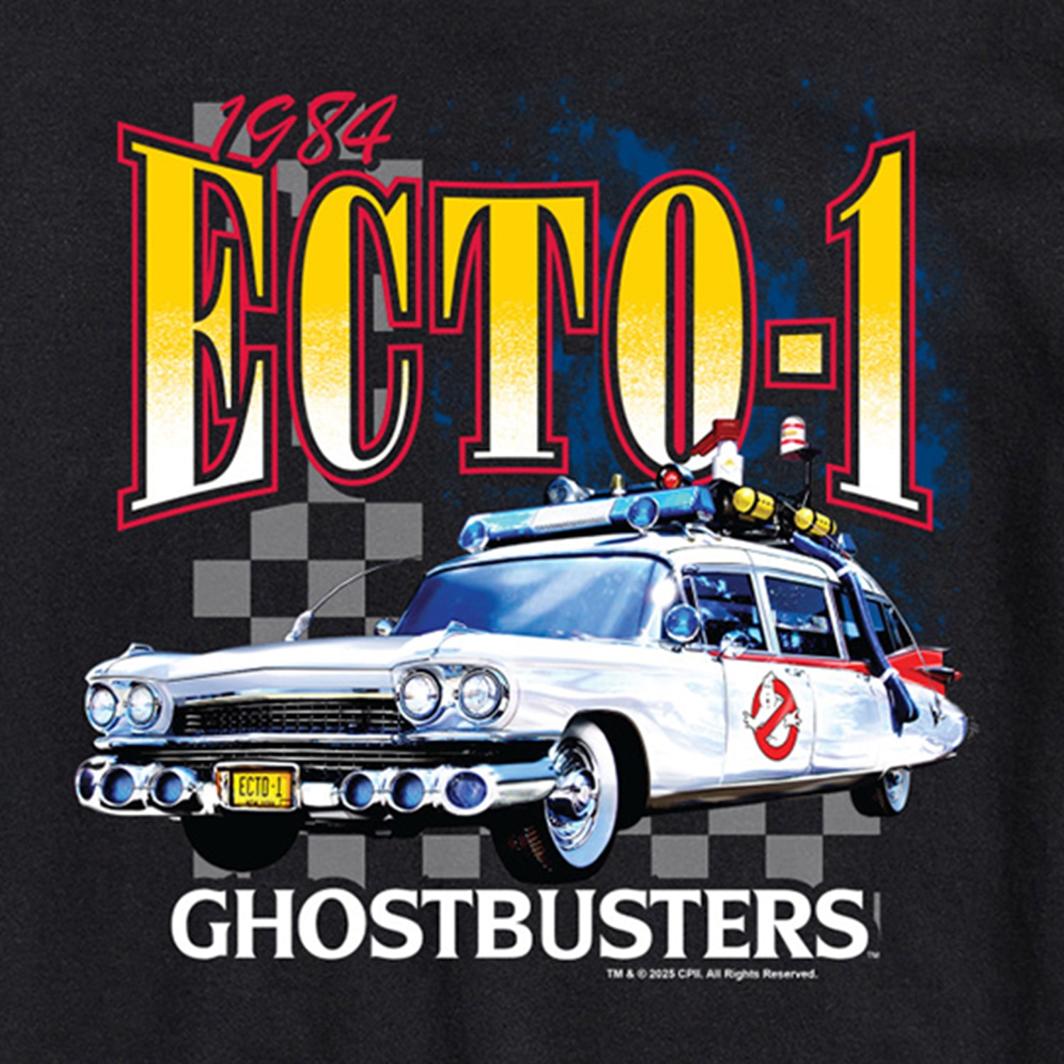 1984 Ecto 1 Mens Crew Neck Short Sleeve Regular Fit Ghostbusters Graphic T-Shirt