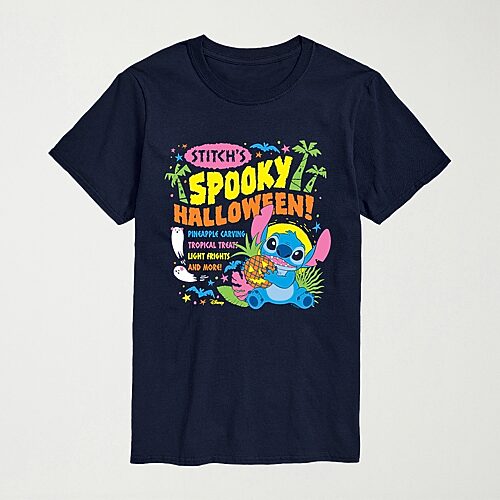 Spooky Halloween Mens Crew Neck Short Sleeve Regular Fit Graphic T-Shirt, X-large, Blue