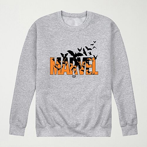 Logo Bat Mens Crew Neck Long Sleeve Regular Fit Marvel Graphic T-Shirt, Medium, Gray