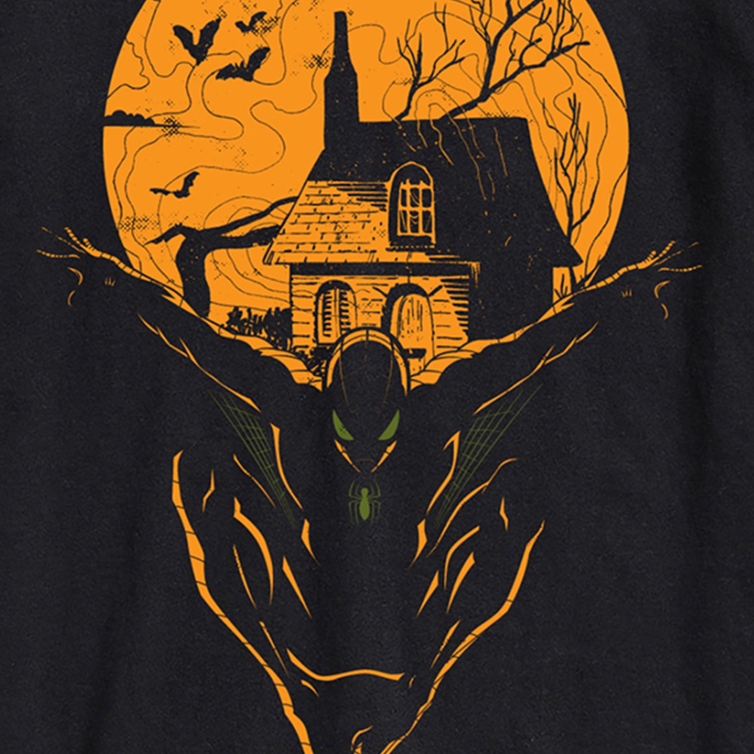 Halloween Moon Mens Crew Neck Short Sleeve Regular Fit Spiderman Graphic T-Shirt