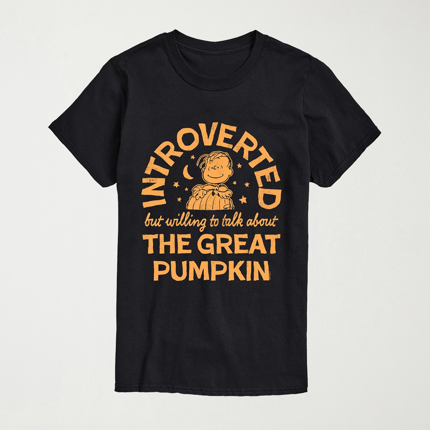 Introverted Great Pumpkin Linus Mens Crew Neck Short Sleeve Regular Fit Peanuts Graphic T-Shirt