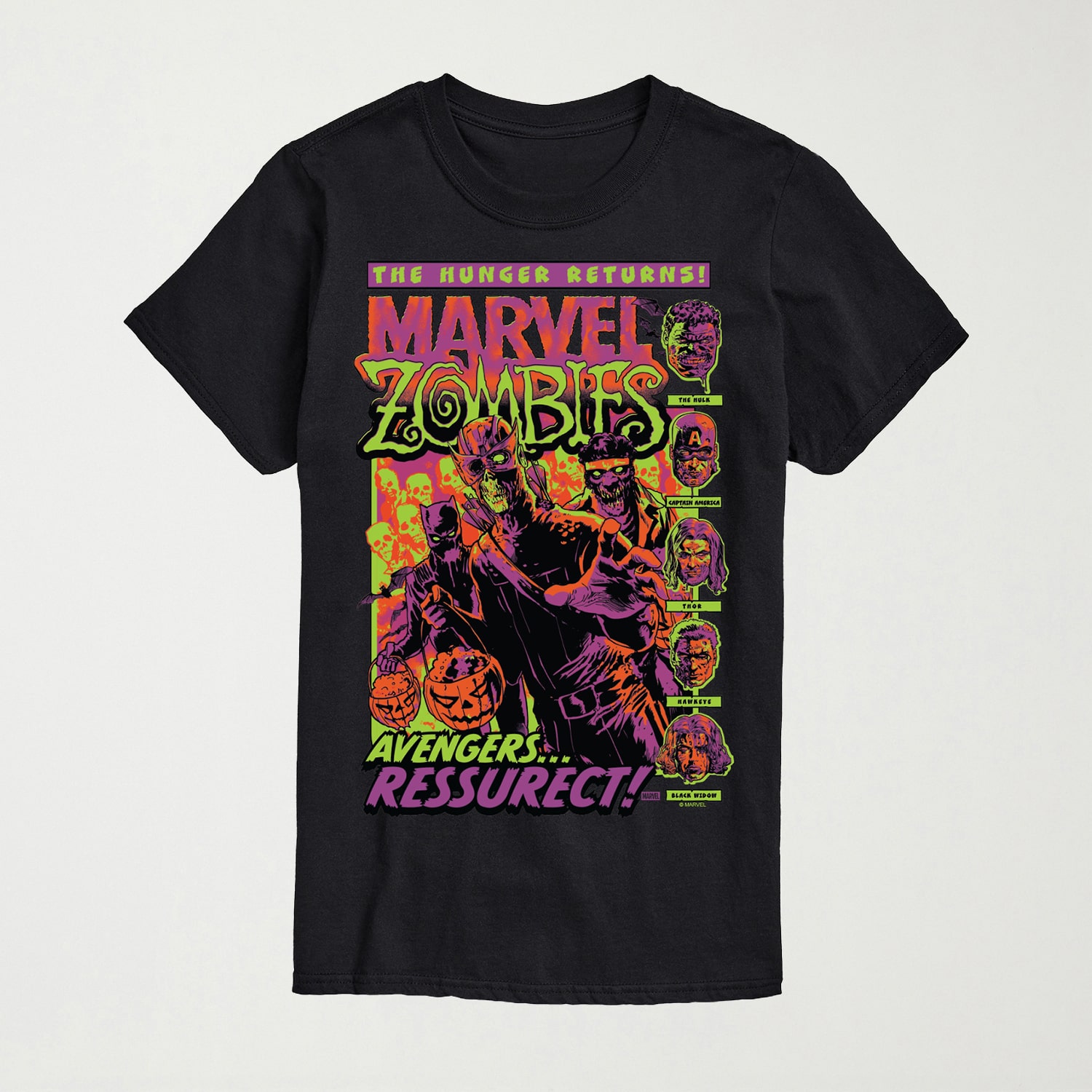 Zombies Mens Crew Neck Short Sleeve Regular Fit Marvel Graphic T-Shirt