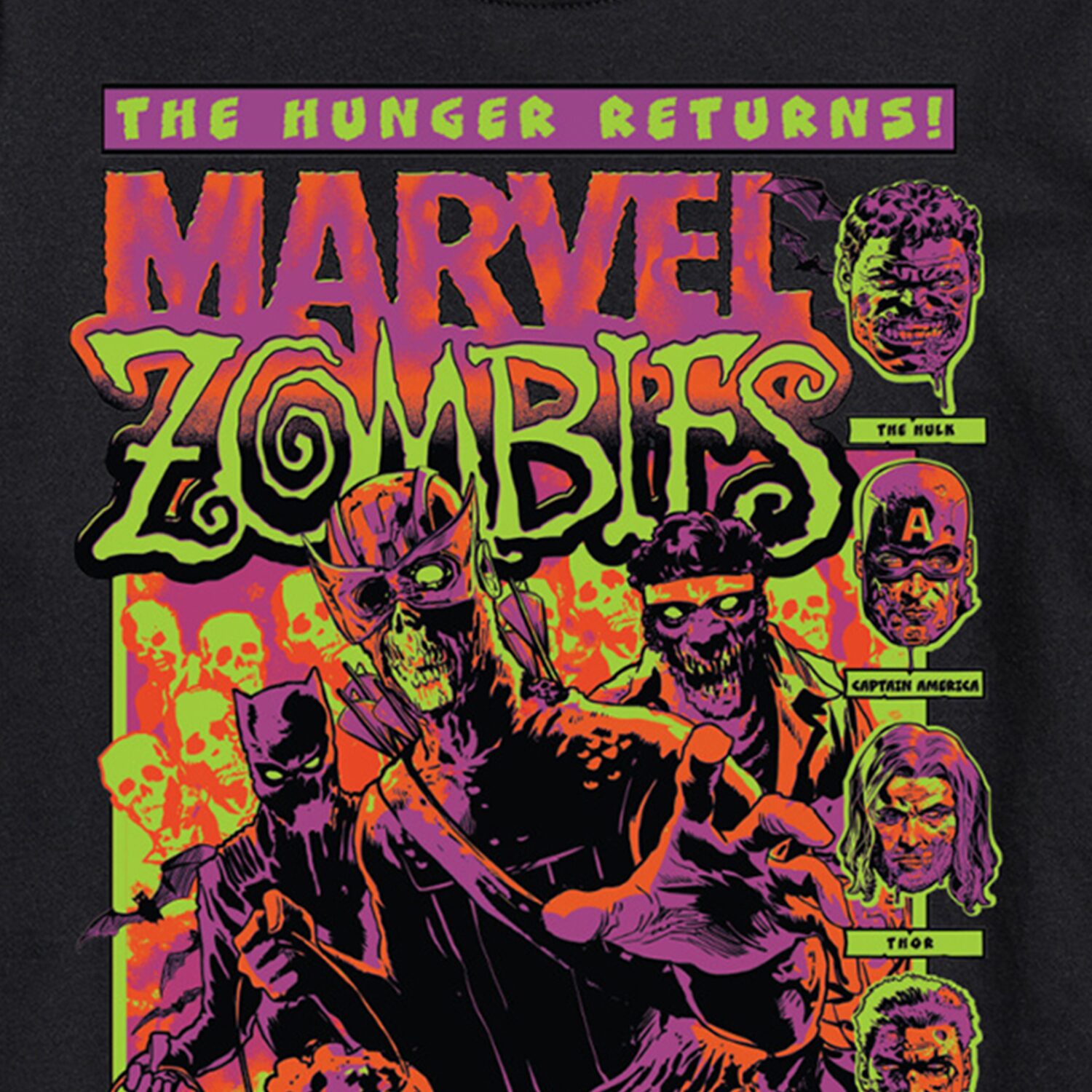 Zombies Mens Crew Neck Short Sleeve Regular Fit Marvel Graphic T-Shirt