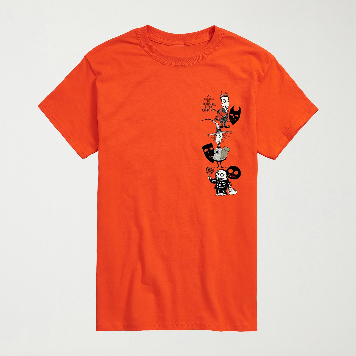 Shock Lock Barrel Mens Crew Neck Short Sleeve Regular Fit Nightmare Before Christmas Graphic T-Shirt