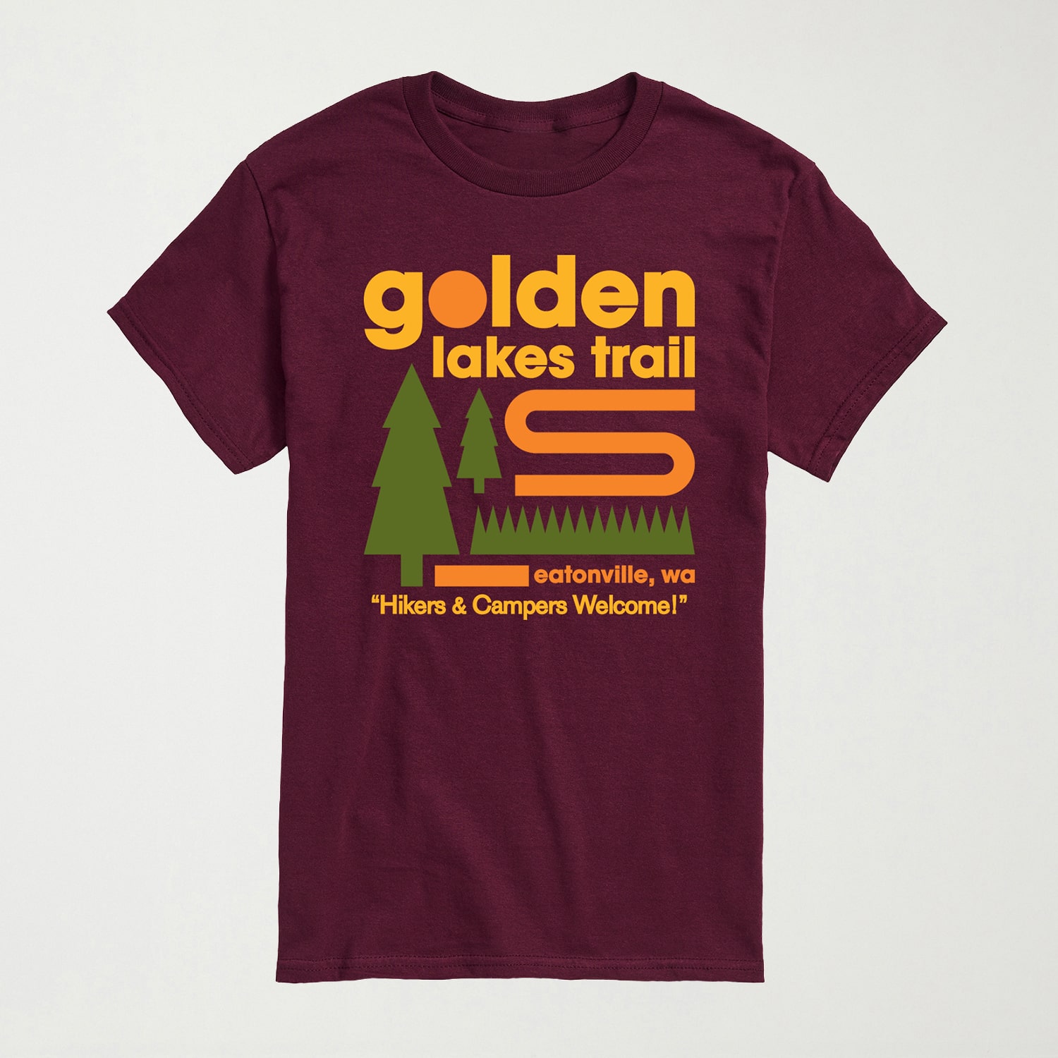 Golden Lakes Trail Mens Crew Neck Short Sleeve Regular Fit Graphic T-Shirt