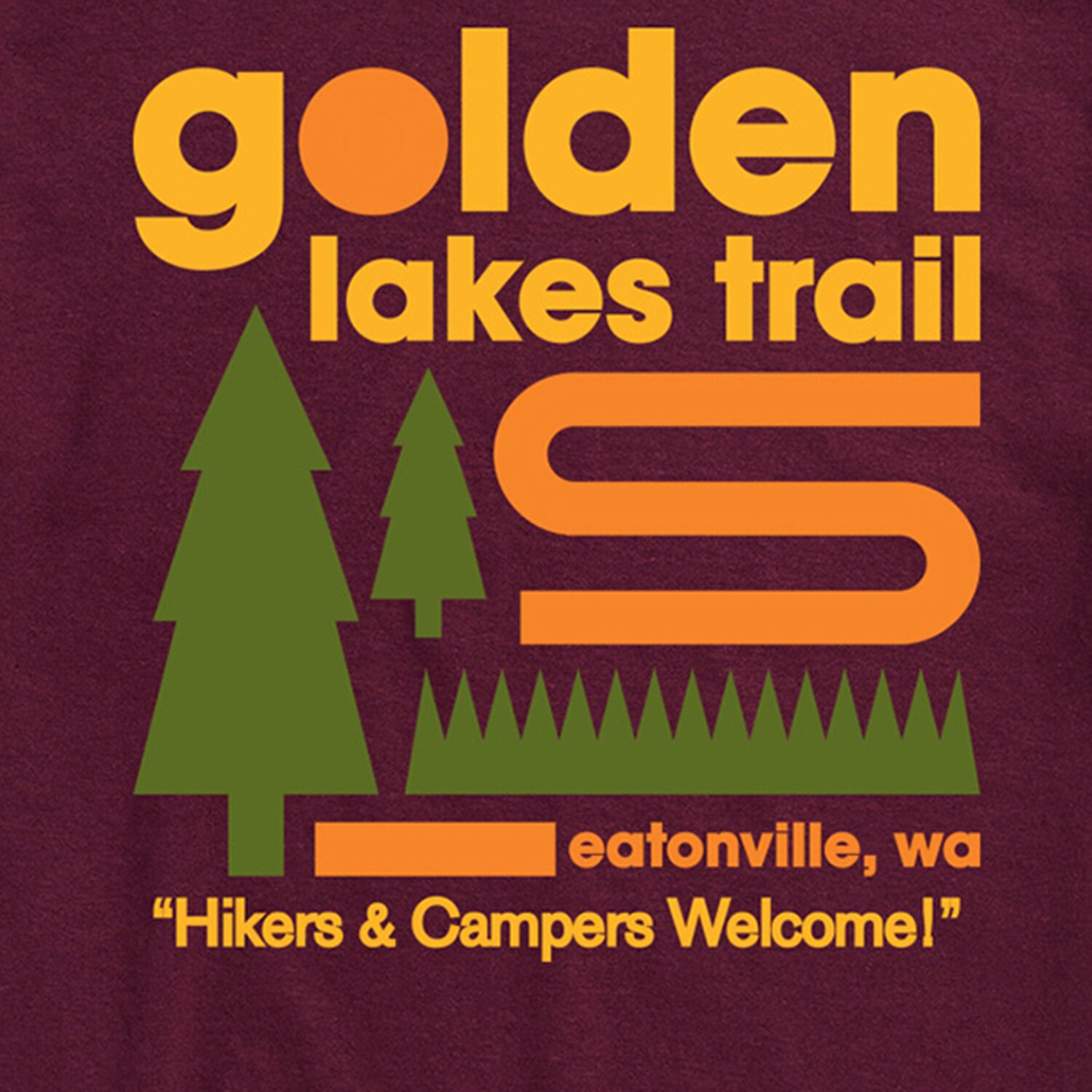 Golden Lakes Trail Mens Crew Neck Short Sleeve Regular Fit Graphic T-Shirt
