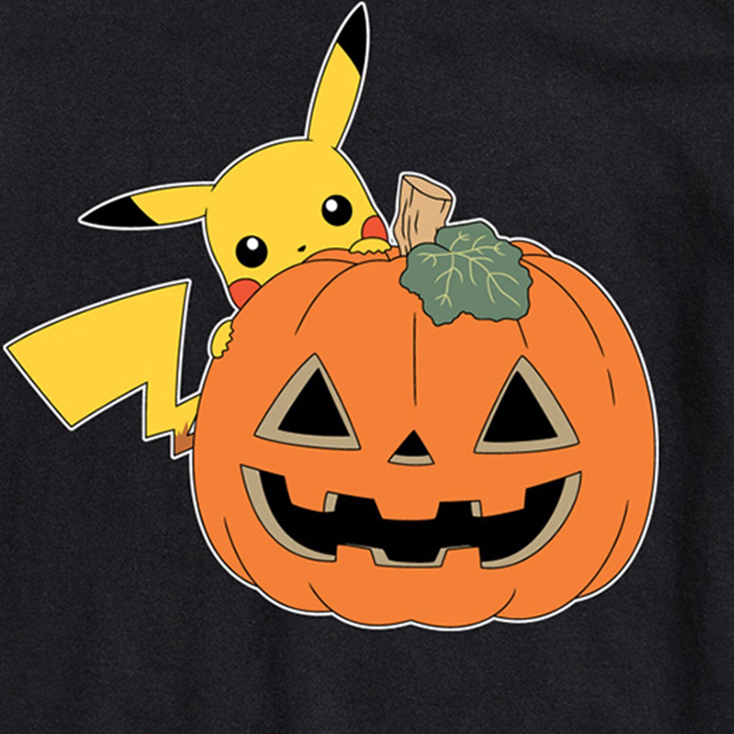 Pikachu Pumpkin Halloween Mens Crew Neck Short Sleeve Regular Fit Pokemon Graphic T-Shirt