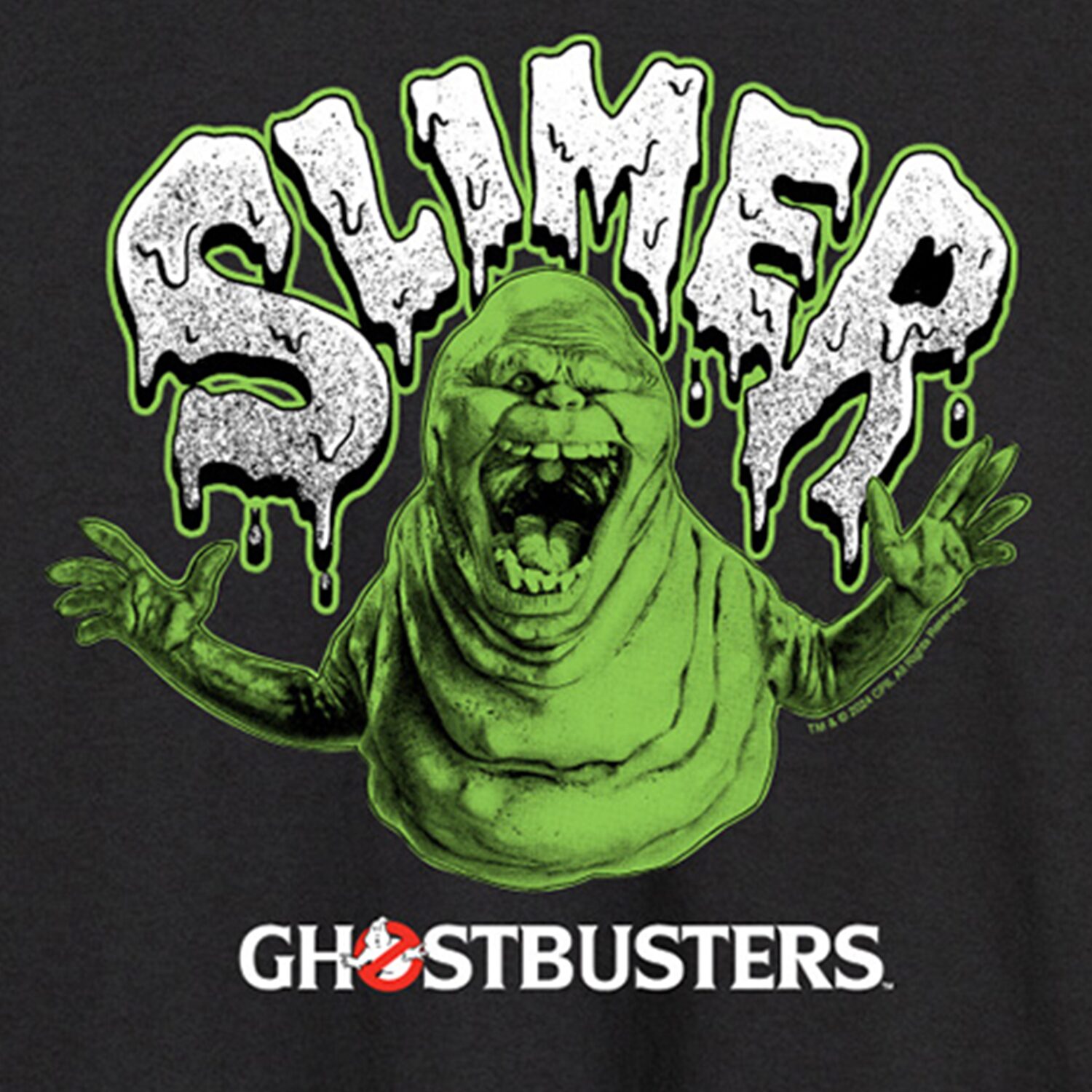 Ghostbusters Slimer Mens Crew Neck Long Sleeve Regular Fit Graphic T-Shirt