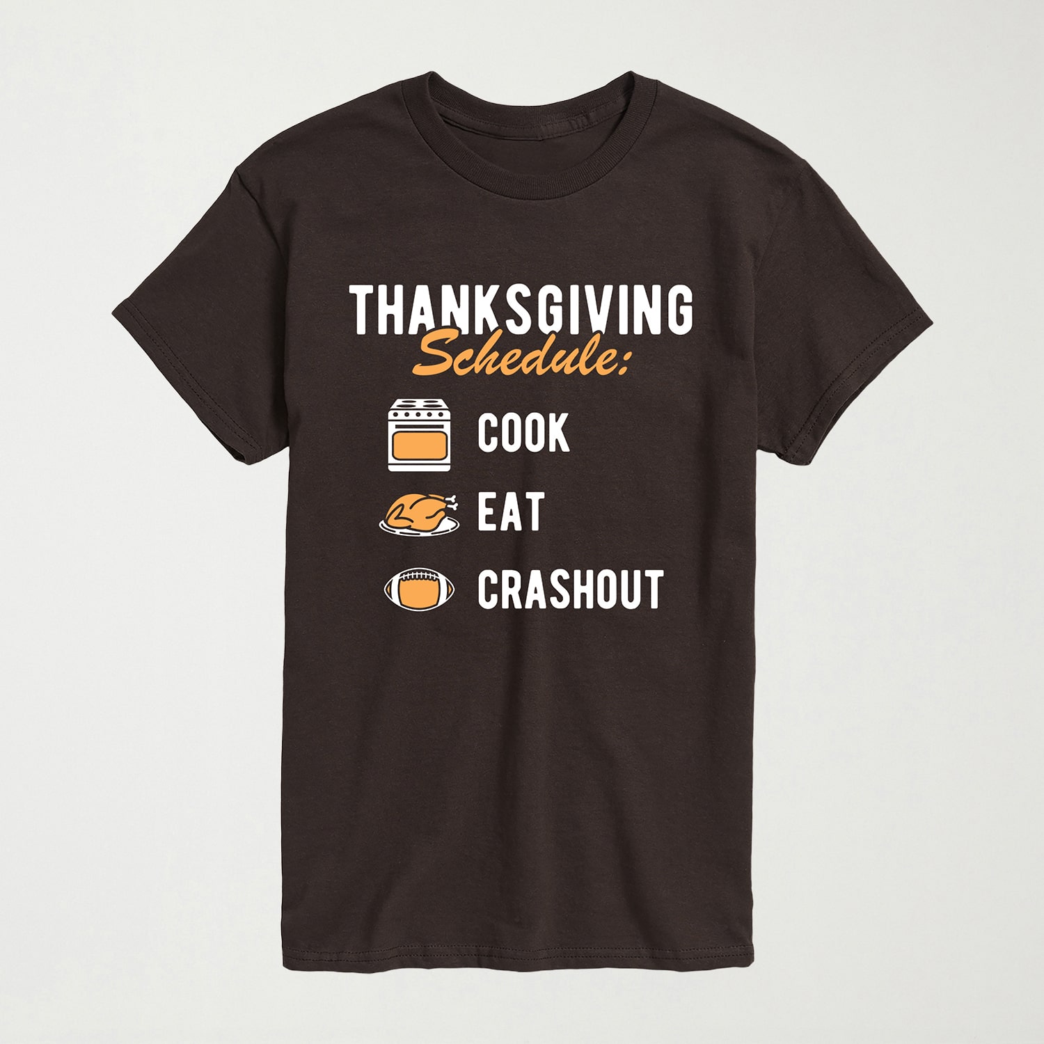 Thanksgiving Schedule Mens Crew Neck Short Sleeve Regular Fit Graphic T-Shirt