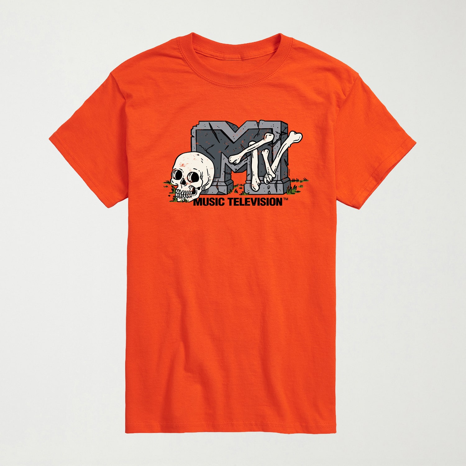 MTV Halloween Grave Mens Crew Neck Short Sleeve Regular Fit Graphic T-Shirt