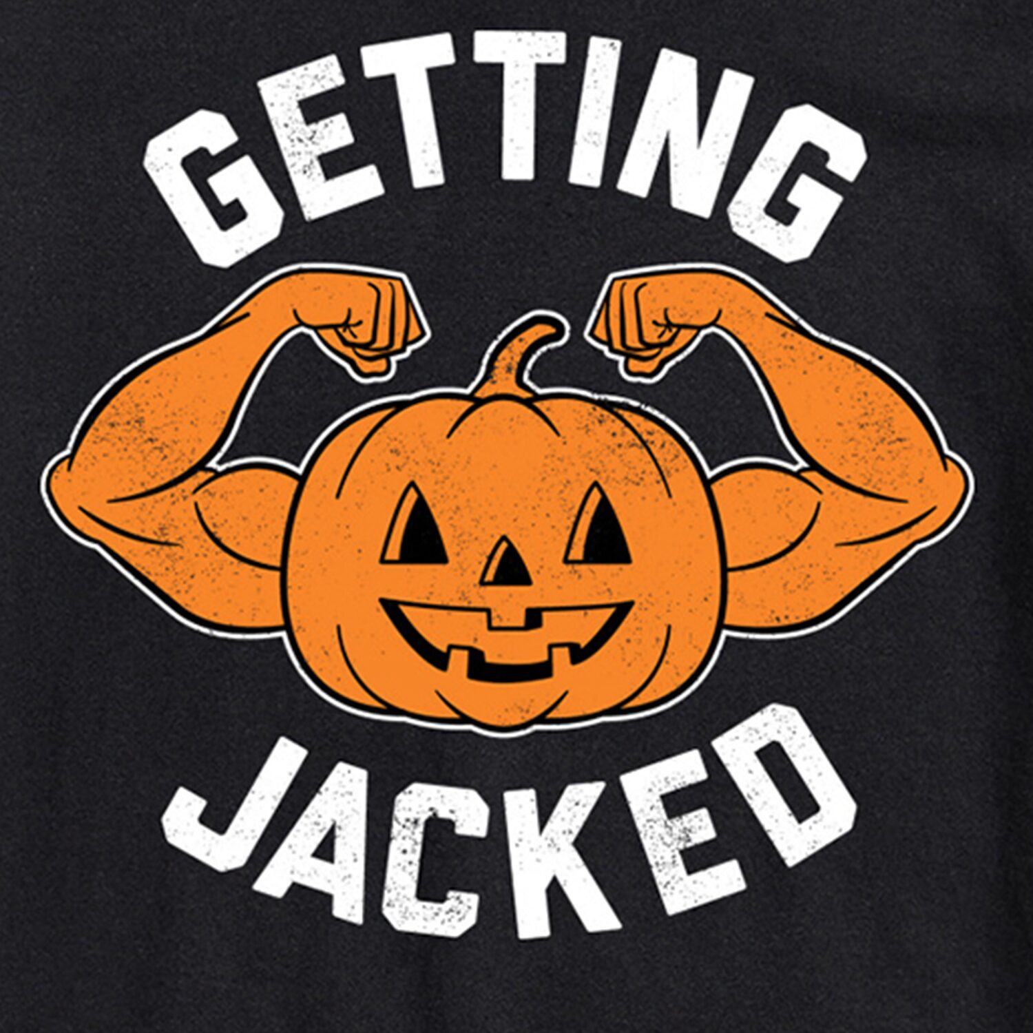 Getting Jacked Pumpkin Halloween Mens Crew Neck Short Sleeve Regular Fit Graphic T-Shirt