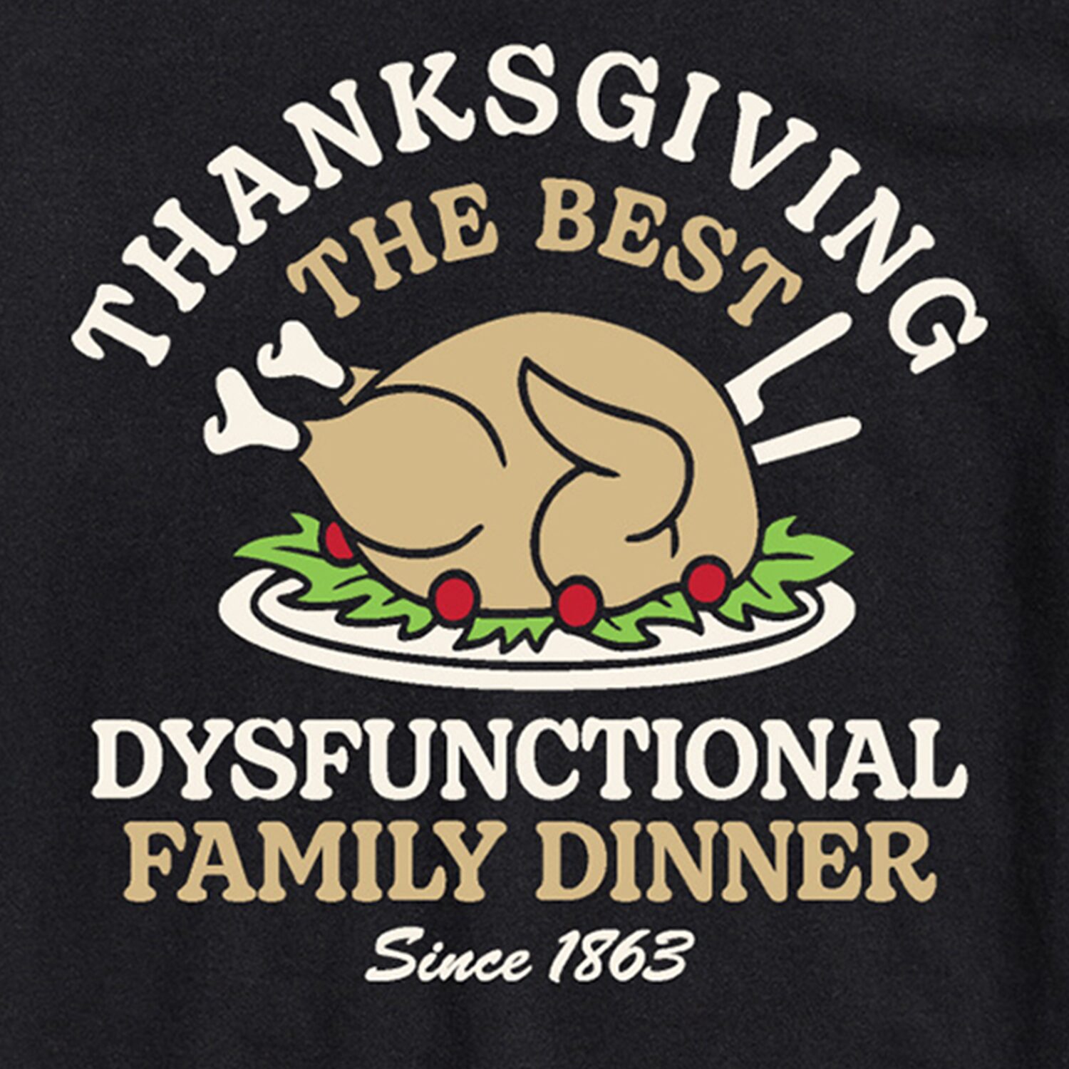 Thanksgiving Family Dinner Mens Crew Neck Short Sleeve Regular Fit Graphic T-Shirt