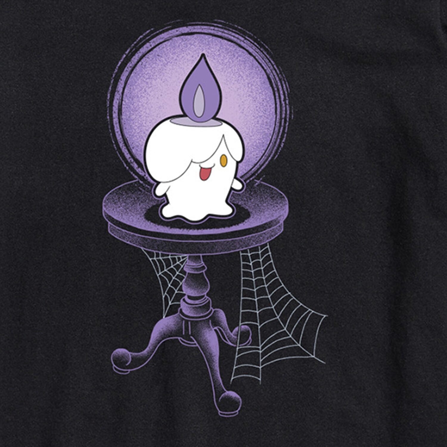 Litwick Spider Web Halloween Mens Crew Neck Short Sleeve Regular Fit Pokemon Graphic T-Shirt