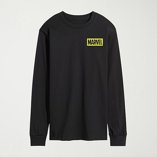 Beware The Undead Mens Crew Neck Long Sleeve Regular Fit Marvel Graphic T-Shirt