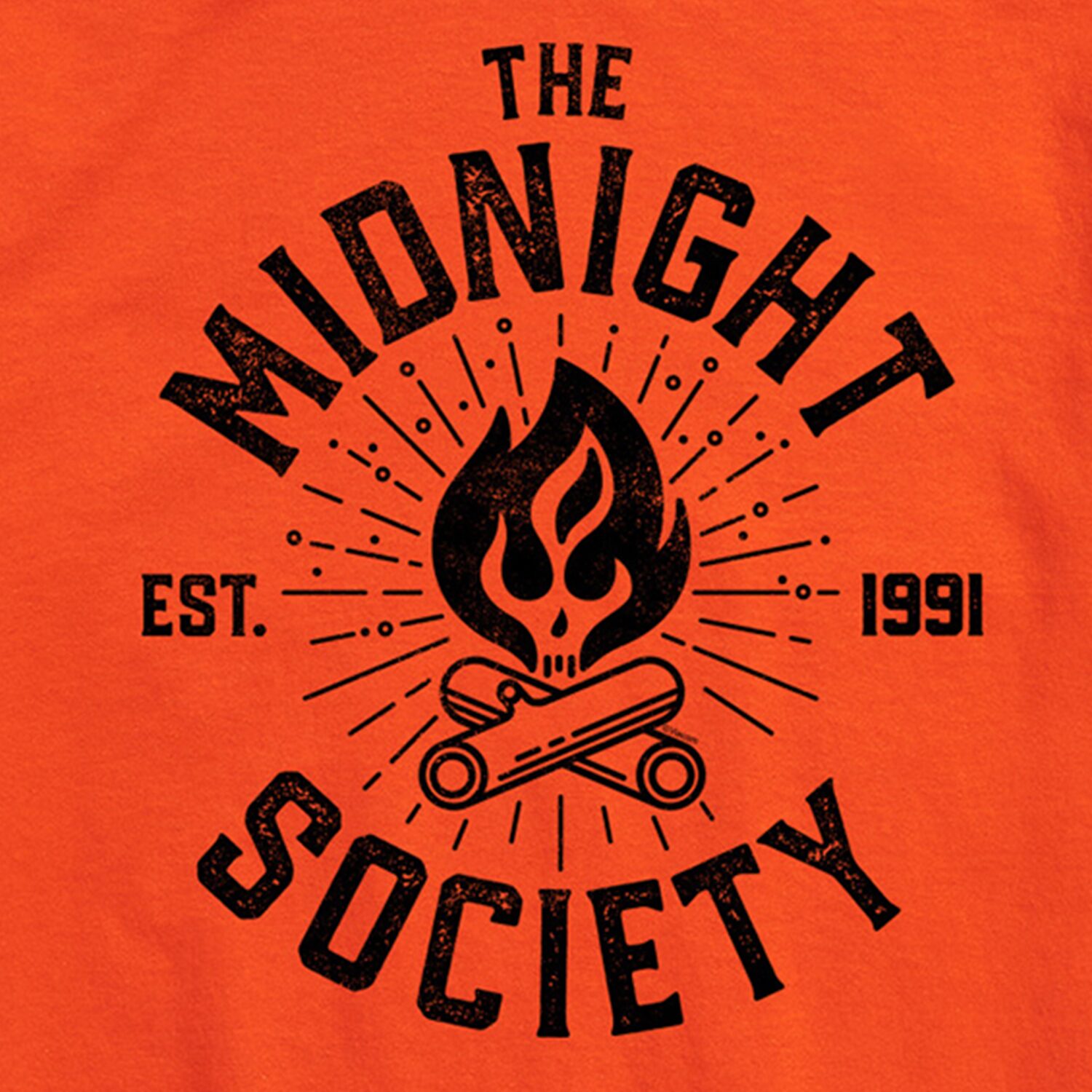 Midnight Society Member Halloween Mens Crew Neck Short Sleeve Regular Fit Graphic T-Shirt