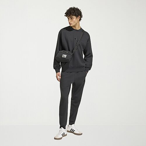 adidas Sweatpants3 Stripe Mens Cuffed Mid Rise Regular Fit Fleece Active Jogger Pant, Small, Black