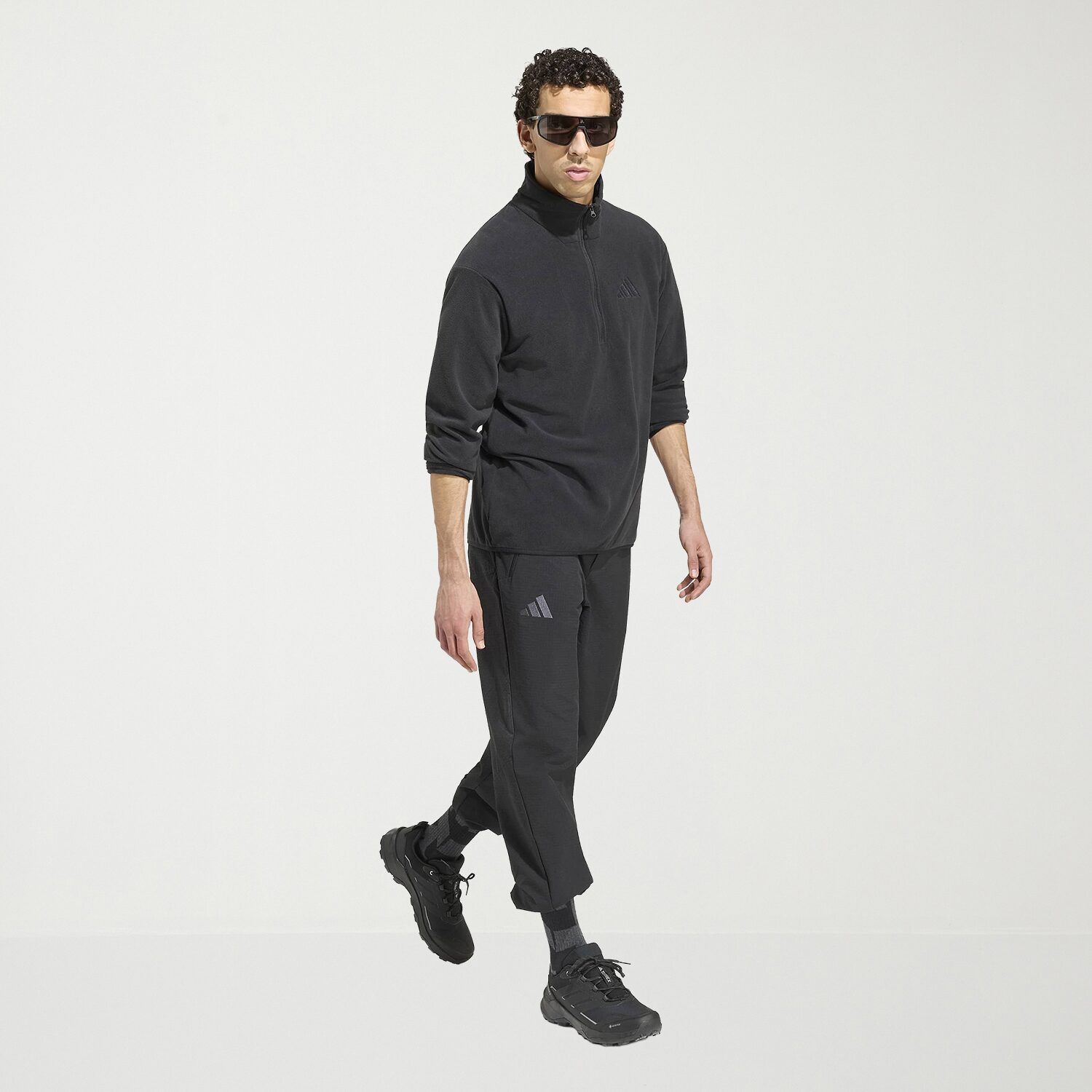 adidas Terrex Essentials Sweatshirt Mens Mock Neck Long Sleeve Active Quarter-Zip Pullover