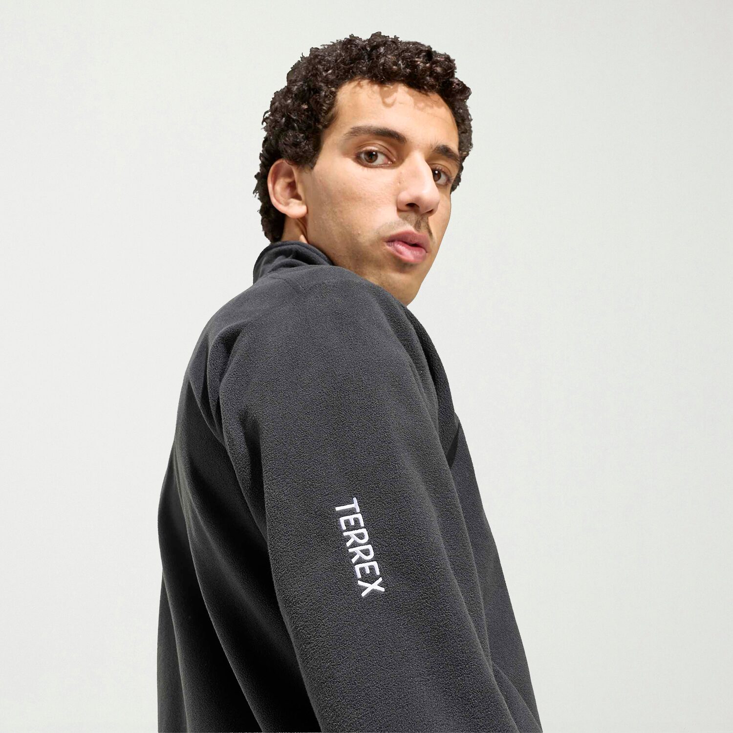 adidas Terrex Essentials Sweatshirt Mens Mock Neck Long Sleeve Active Quarter-Zip Pullover