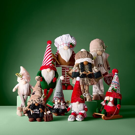 North Pole Trading Co. 15" Plaid Pjs Christmas Gnome