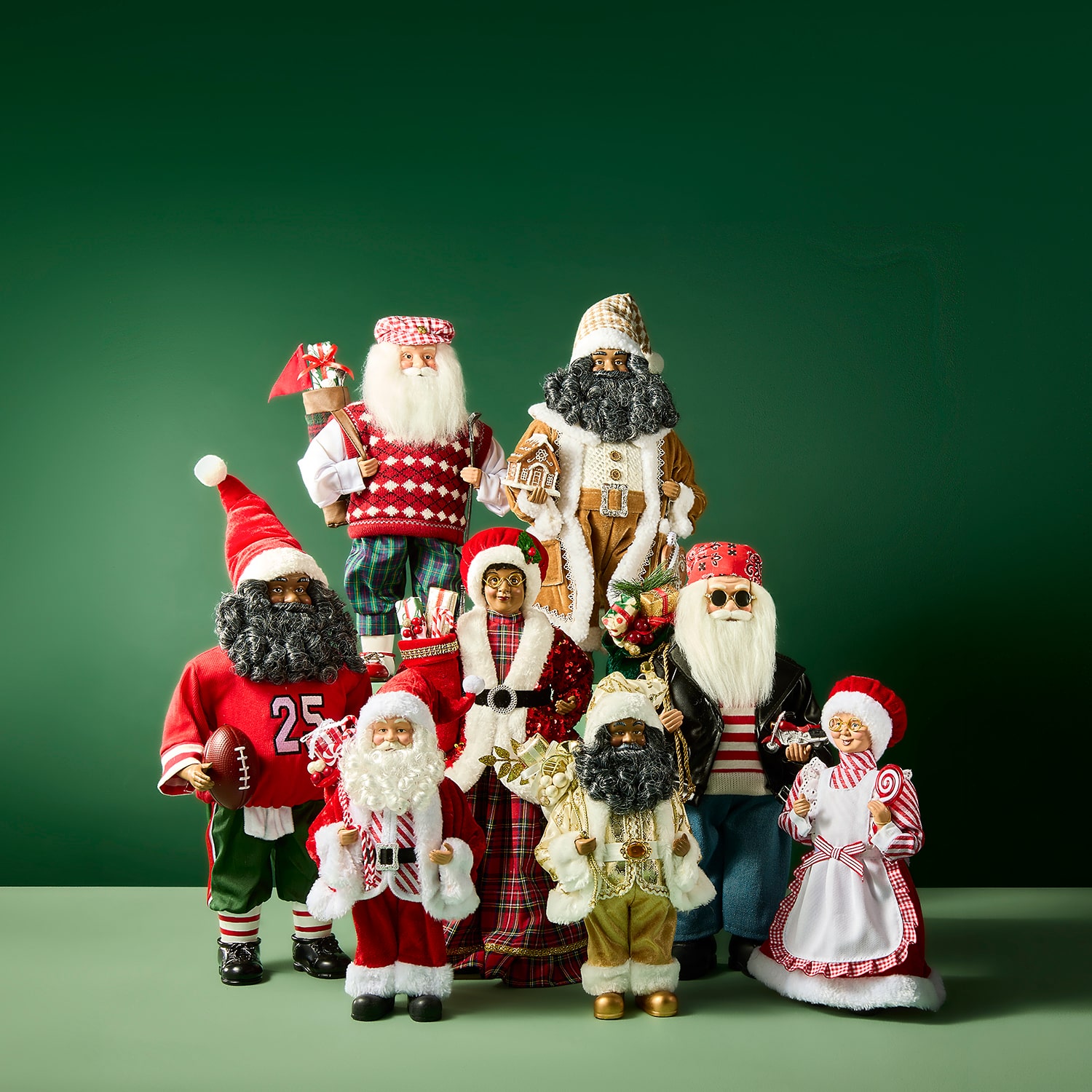 North Pole Trading Co. 12" Candy Stripe Vest Christmas Santa Figurine