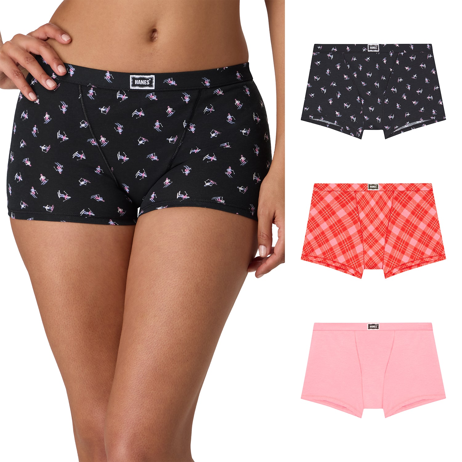 Hanes Womens Multi-Pack Boyshort Panty 45vobb