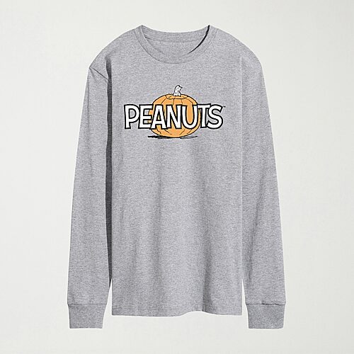 What Costume Witch Halloween Mens Crew Neck Long Sleeve Regular Fit Peanuts Graphic T-Shirt, X-large, Gray