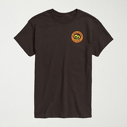 Great Pumpkin 60th Halloween Mens Crew Neck Short Sleeve Regular Fit Peanuts Graphic T-Shirt, Large, Brown