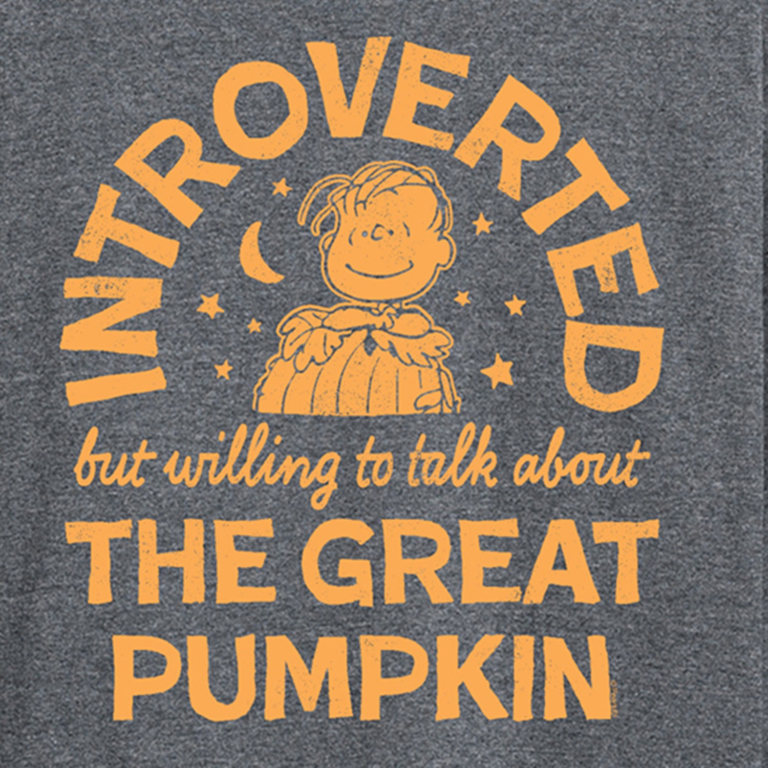 Introverted Great Pumpkin Linus Mens Crew Neck Long Sleeve Regular Fit Peanuts Graphic T-Shirt