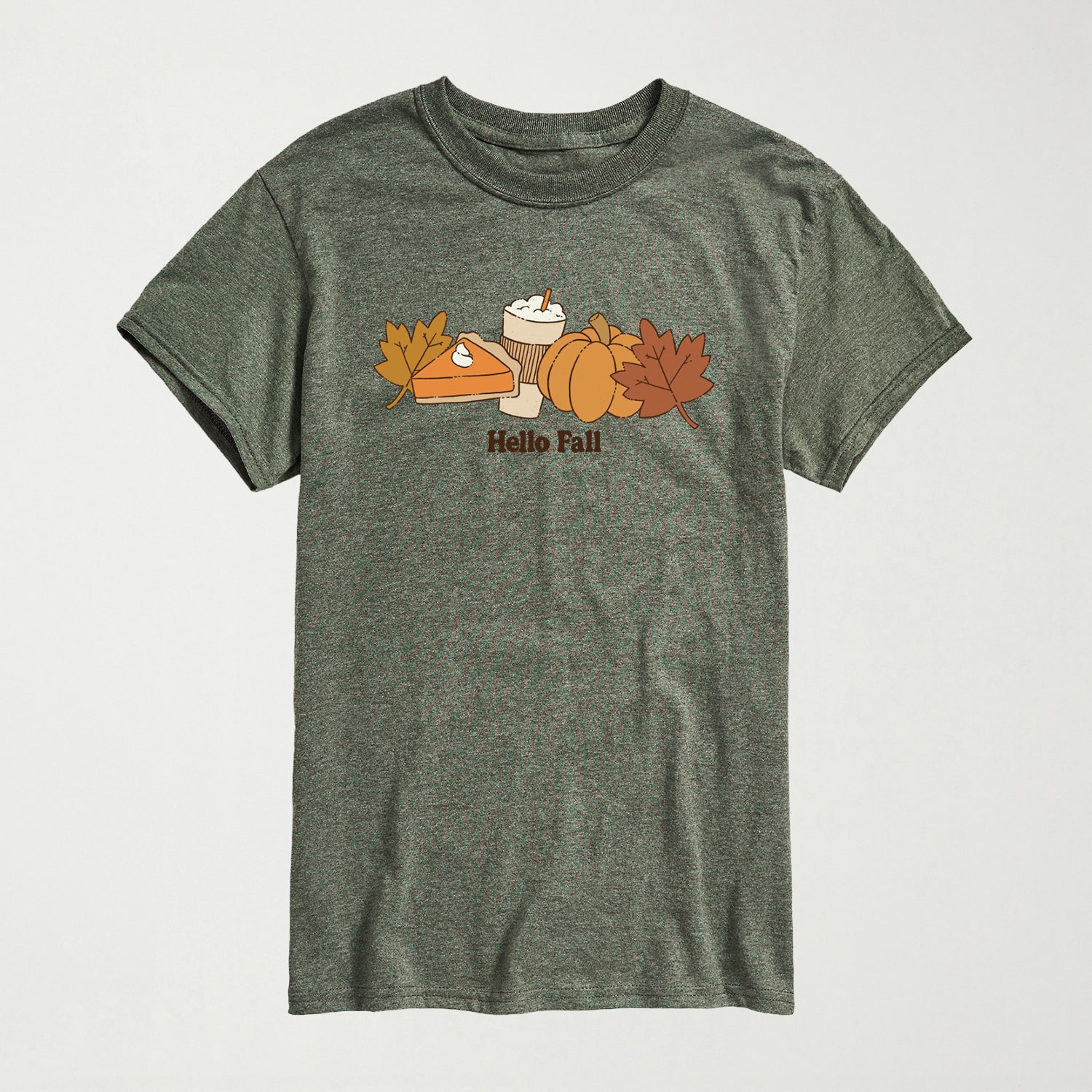 Hello Fall Mens Crew Neck Short Sleeve Regular Fit Graphic T-Shirt