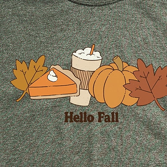 Hello Fall Mens Crew Neck Short Sleeve Regular Fit Graphic T-Shirt