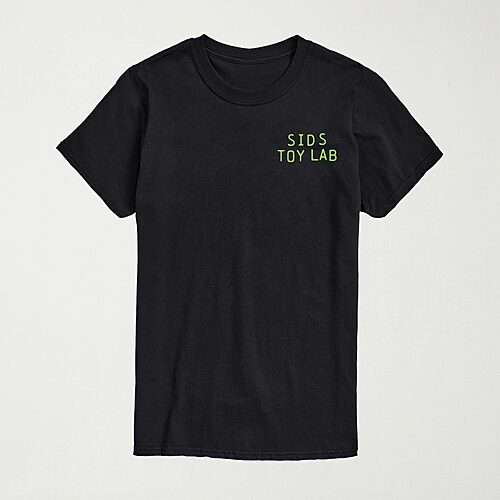 Sids Toy Lab Spider Blue Print Halloween Mens Crew Neck Short Sleeve Regular Fit Toy Story Graphic T-Shirt, X-large, Black