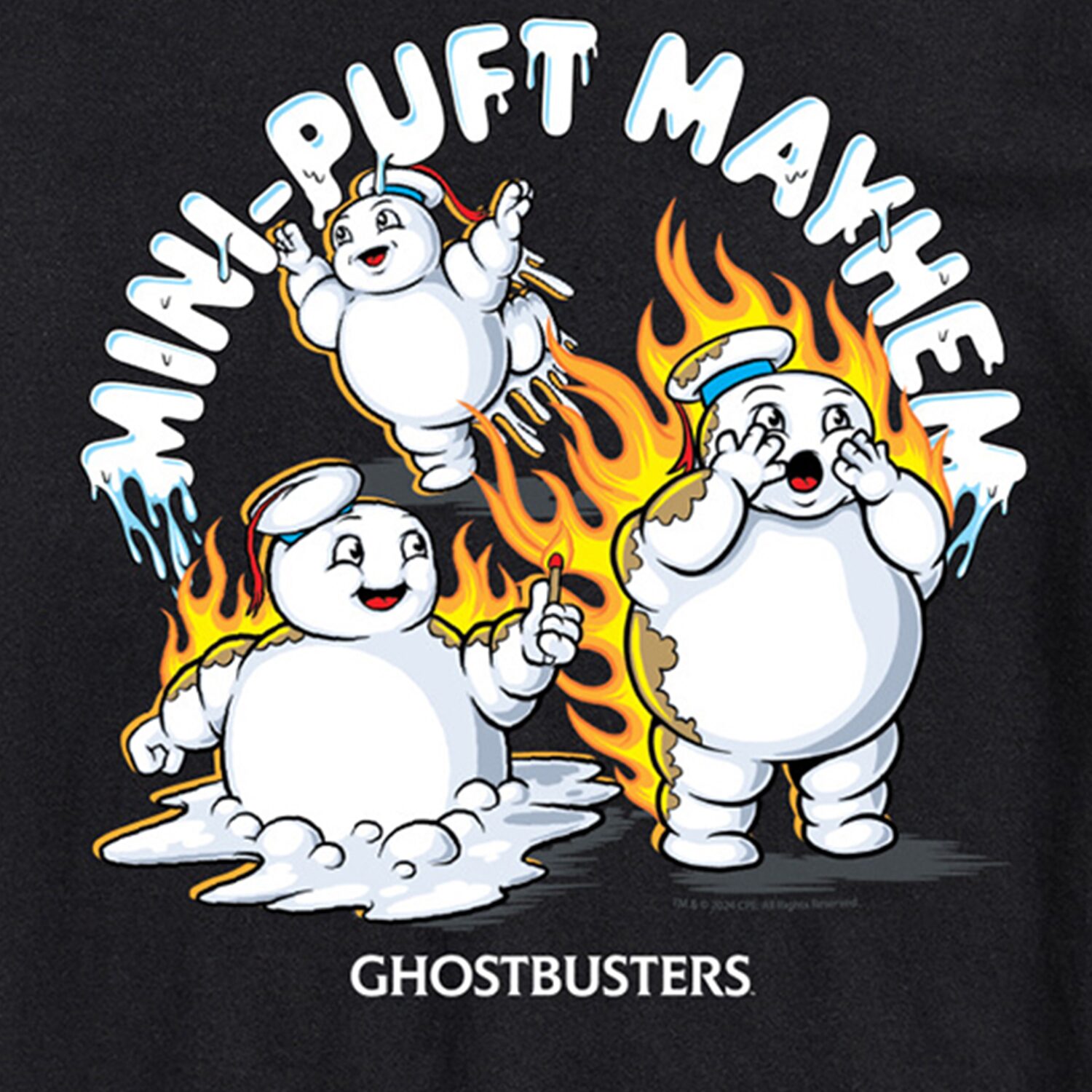 Ghostbusters Mini Pufts Mayhem Mens Crew Neck Short Sleeve Regular Fit Graphic T-Shirt