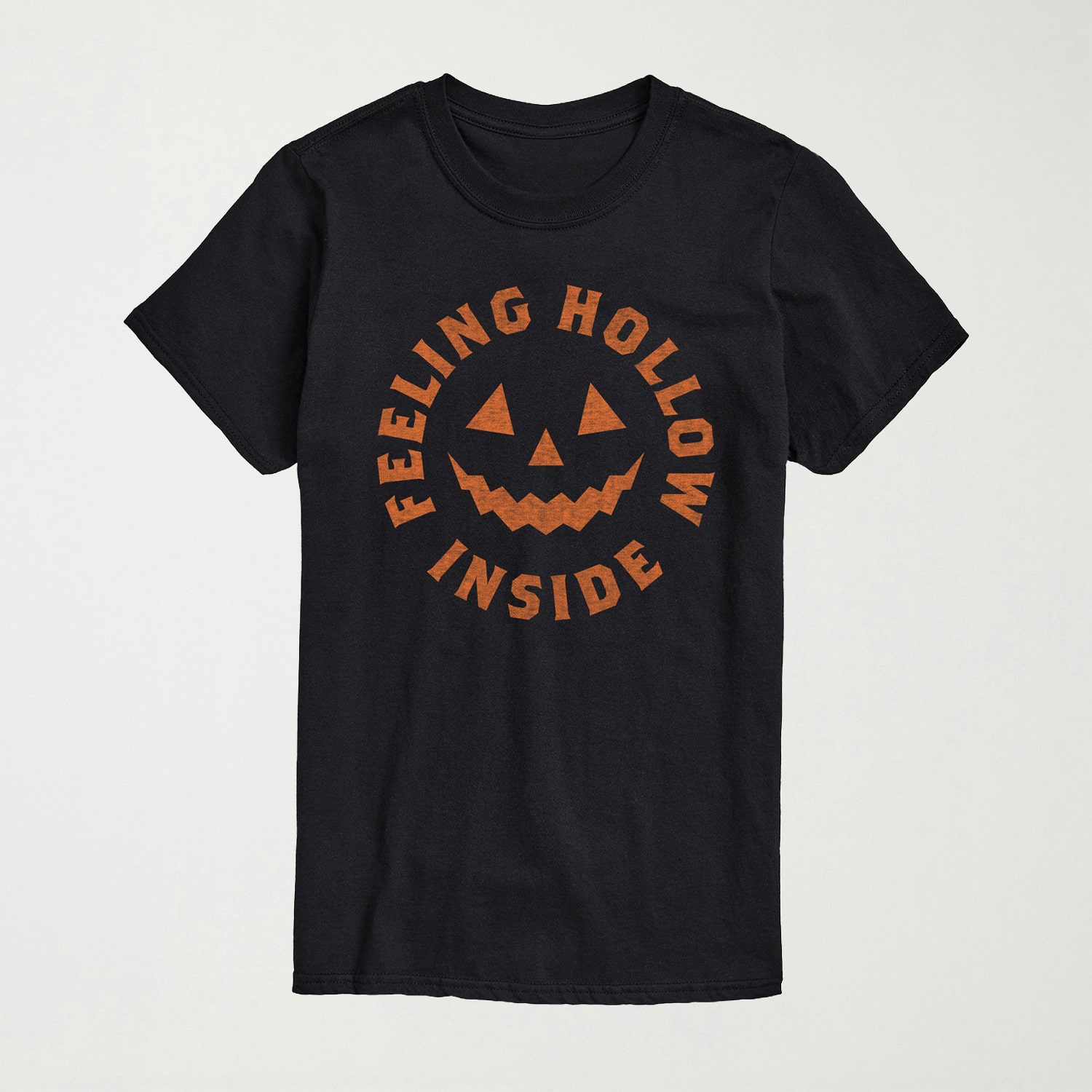 Feeling Hollow Insides Jackolantern Halloween Mens Crew Neck Short Sleeve Regular Fit Graphic T-Shirt