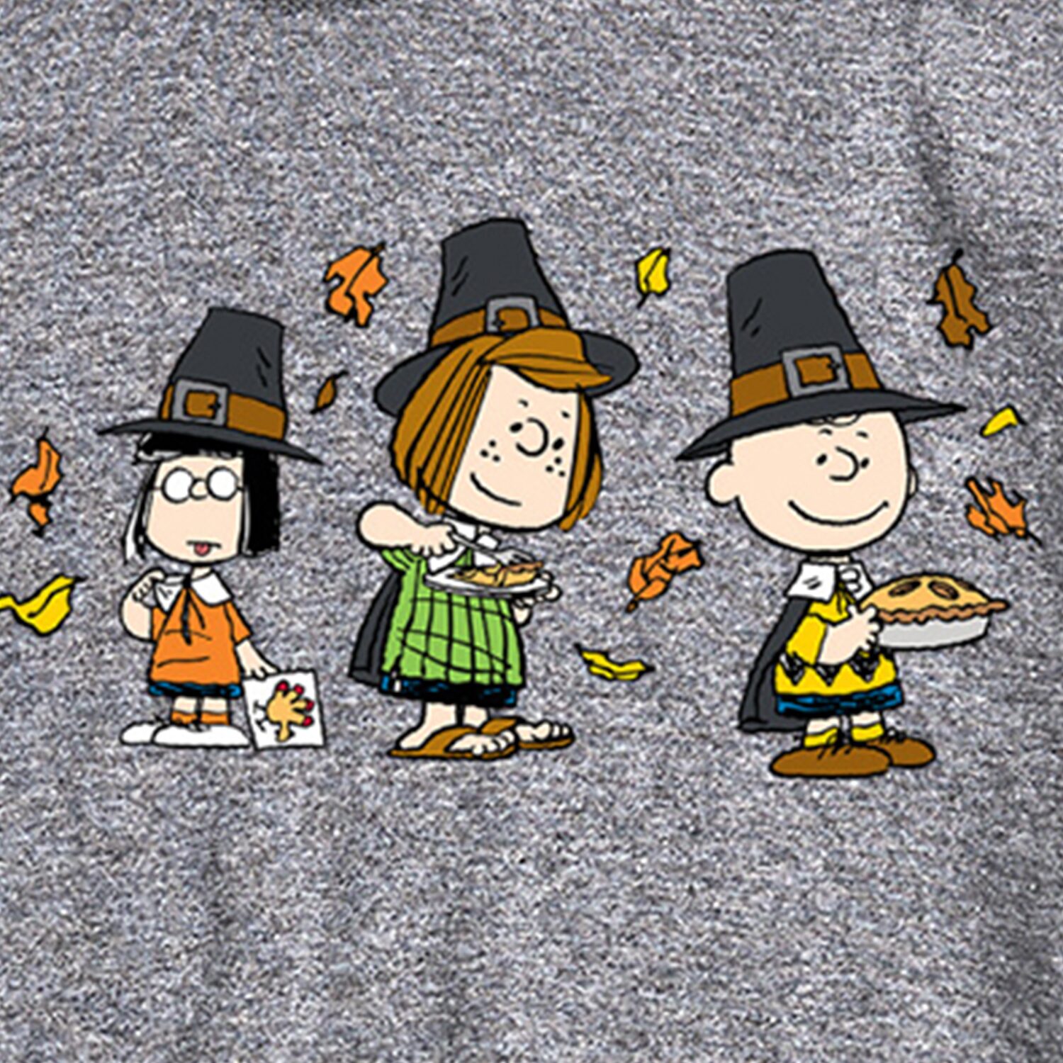 Thanksgiving Mens Crew Neck Short Sleeve Regular Fit Peanuts Graphic T-Shirt