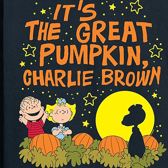 Great Pumpkin 60th Halloween Mens Crew Neck Long Sleeve Regular Fit Peanuts Graphic T-Shirt