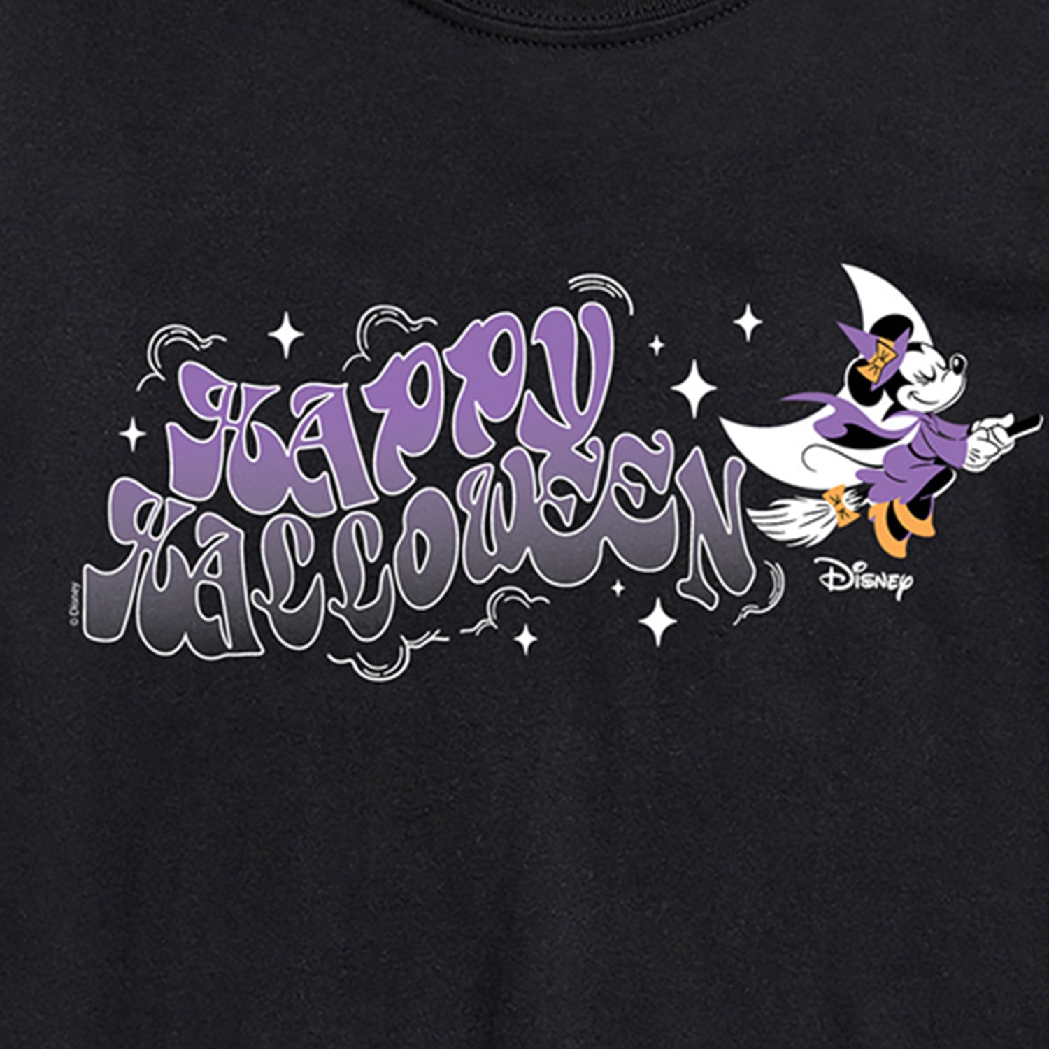 Witch Happy Halloween Mens Crew Neck Short Sleeve Regular Fit Minnie Mouse Graphic T-Shirt