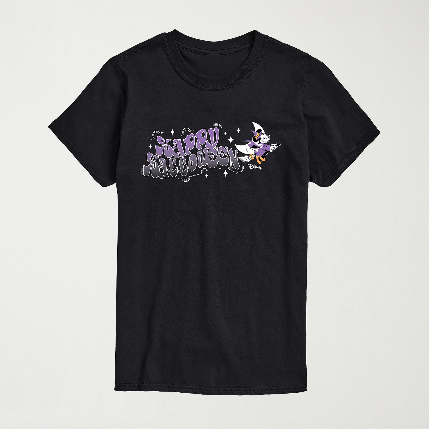 Witch Happy Halloween Mens Crew Neck Short Sleeve Regular Fit Minnie Mouse Graphic T-Shirt