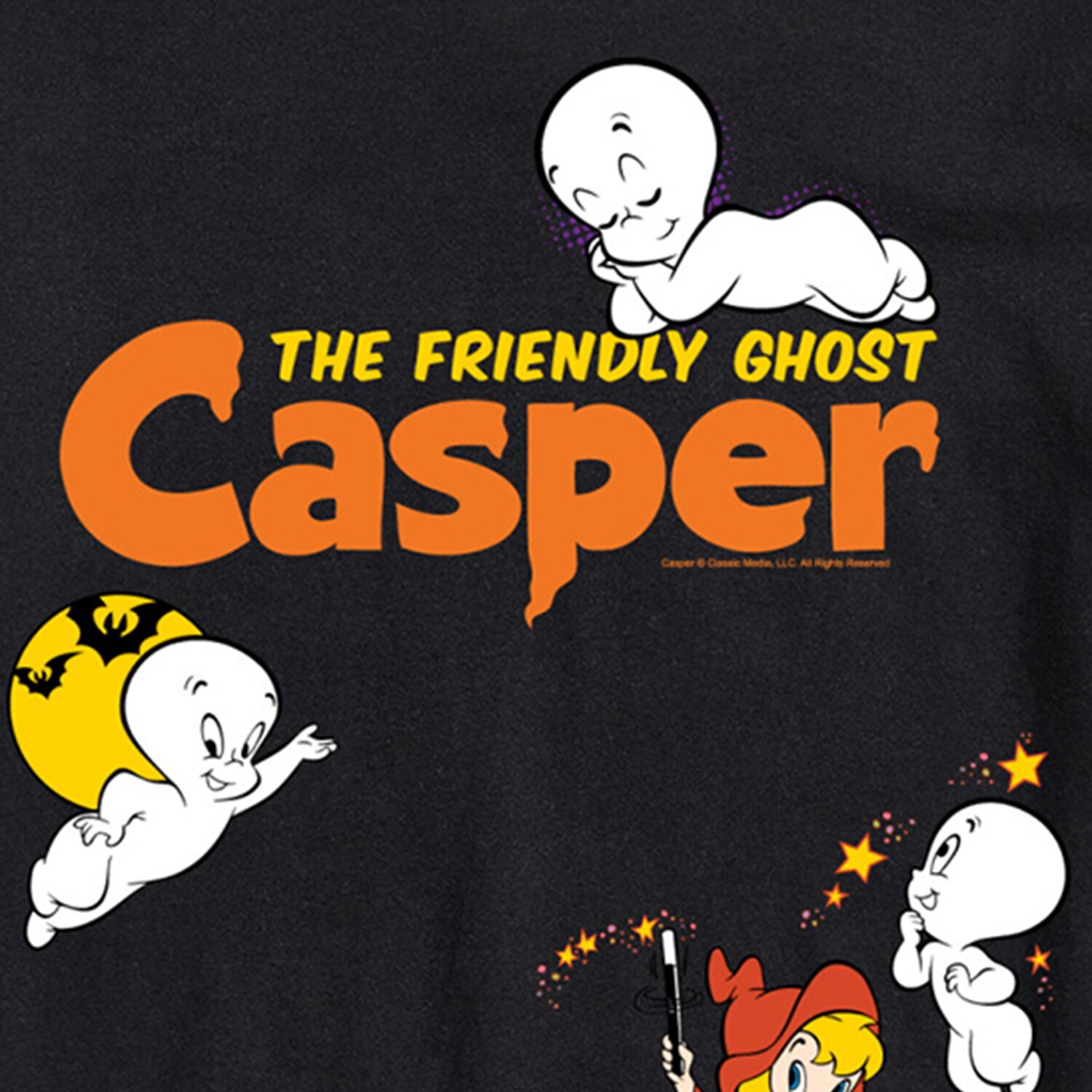 Casper The Friendly Ghost Mens Crew Neck Short Sleeve Regular Fit Graphic T-Shirt
