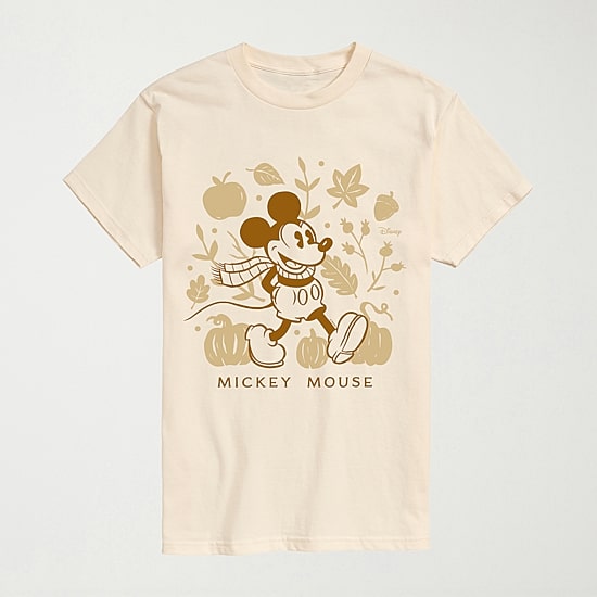 Fall Leaves Pumpkins Mens Crew Neck Short Sleeve Regular Fit Graphic T-Shirt