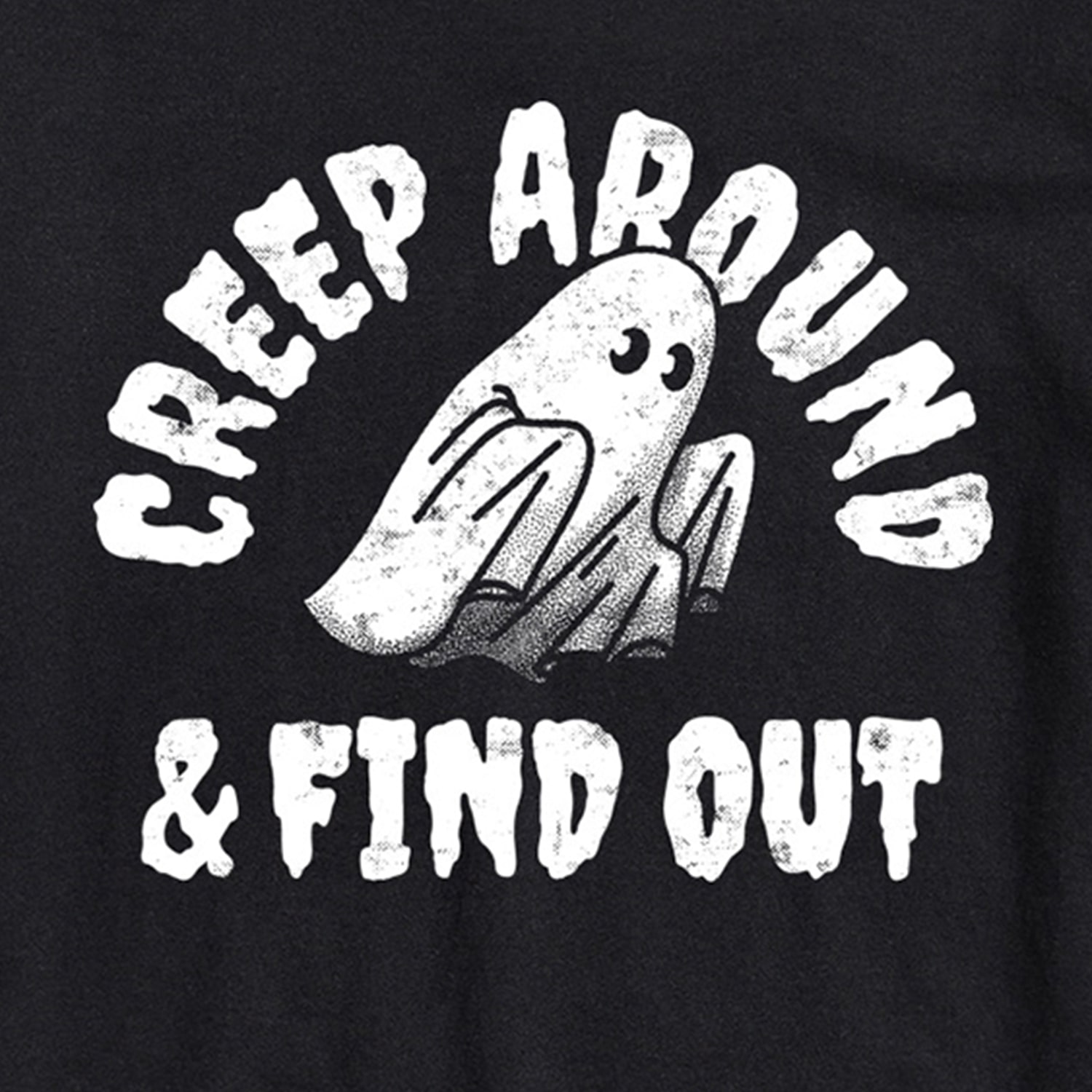 Creep Arounds Find Out Halloween Mens Crew Neck Short Sleeve Regular Fit Graphic T-Shirt