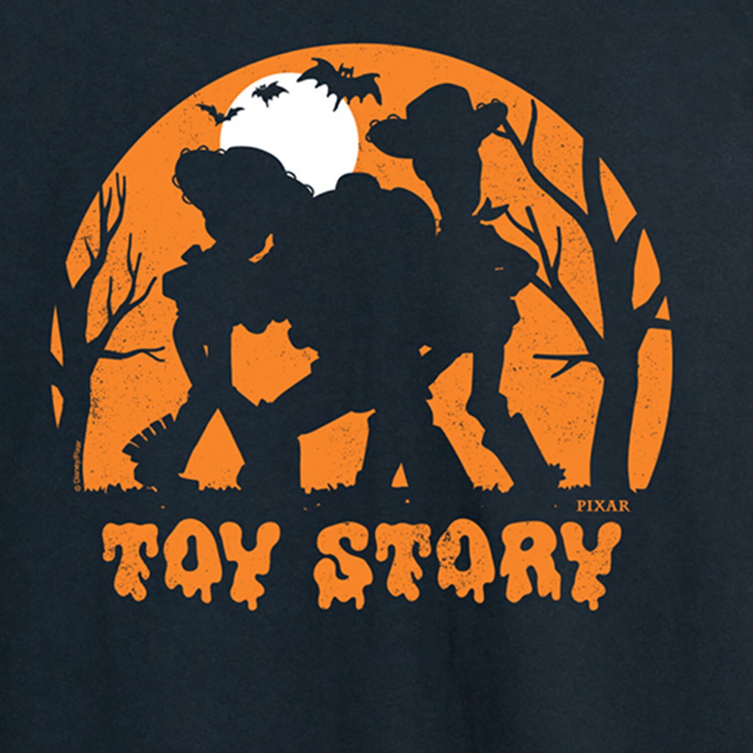 Toy Story Scary Halloween Silhouette Mens Crew Neck Long Sleeve Regular Fit Graphic T-Shirt