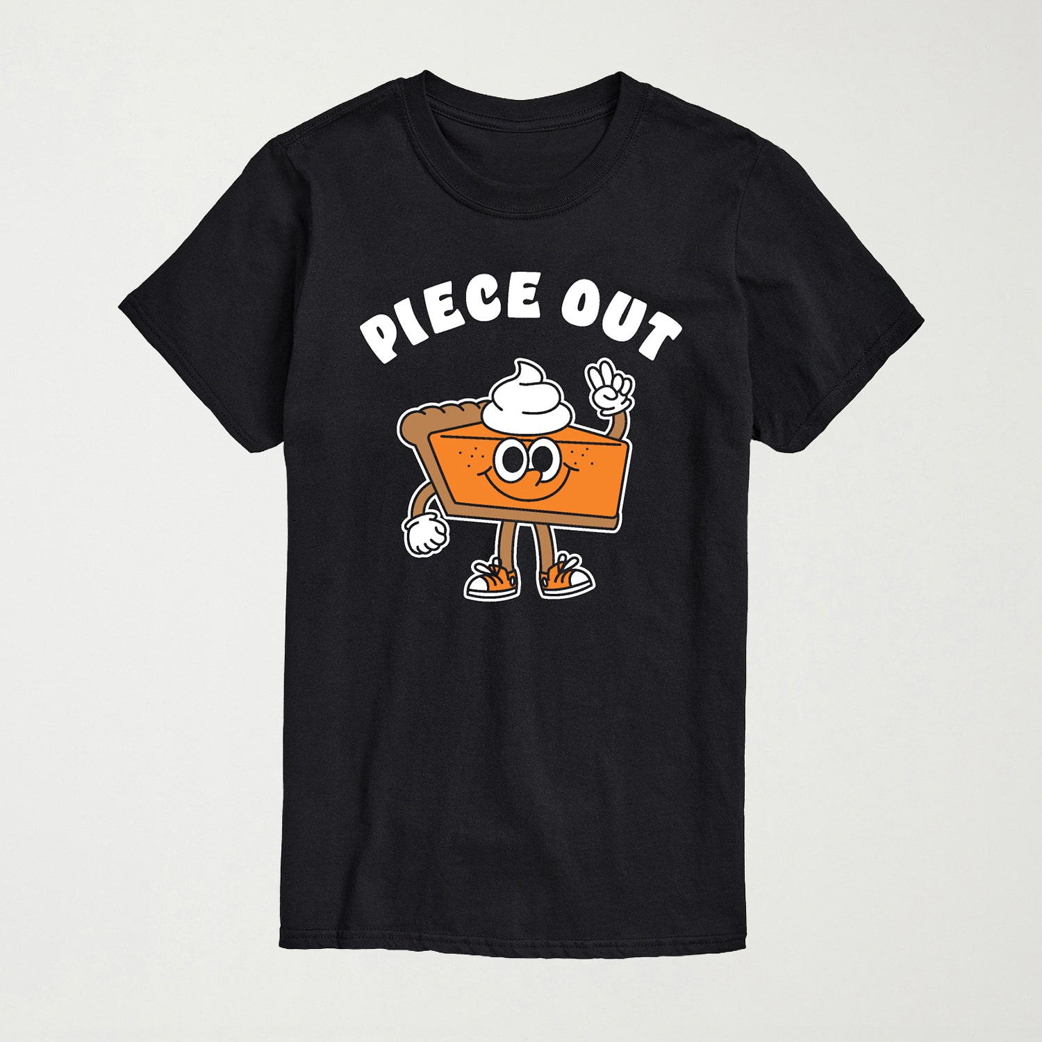 Piece Out Pumpkin Pie Thanksgiving Mens Crew Neck Short Sleeve Regular Fit Graphic T-Shirt