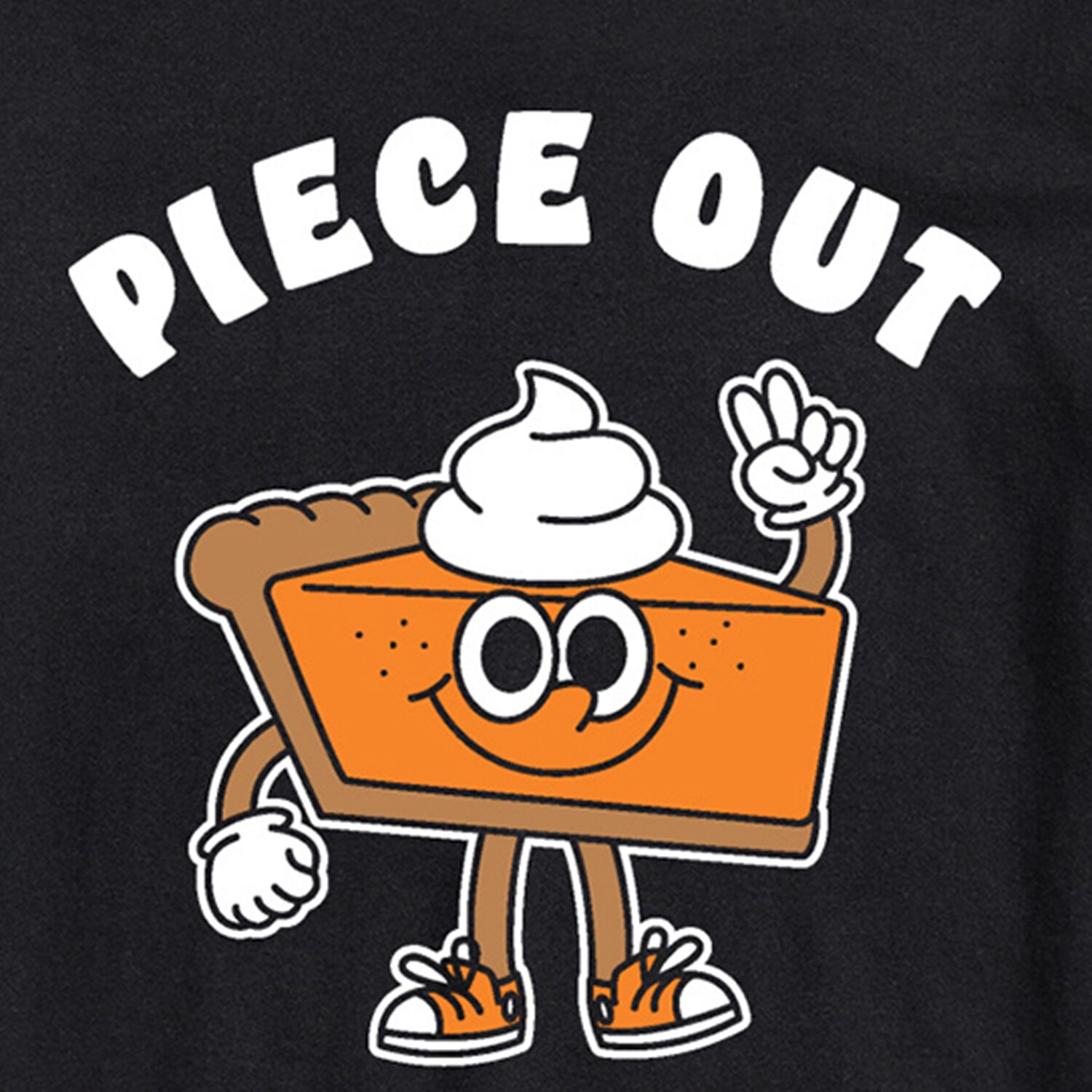 Piece Out Pumpkin Pie Thanksgiving Mens Crew Neck Short Sleeve Regular Fit Graphic T-Shirt