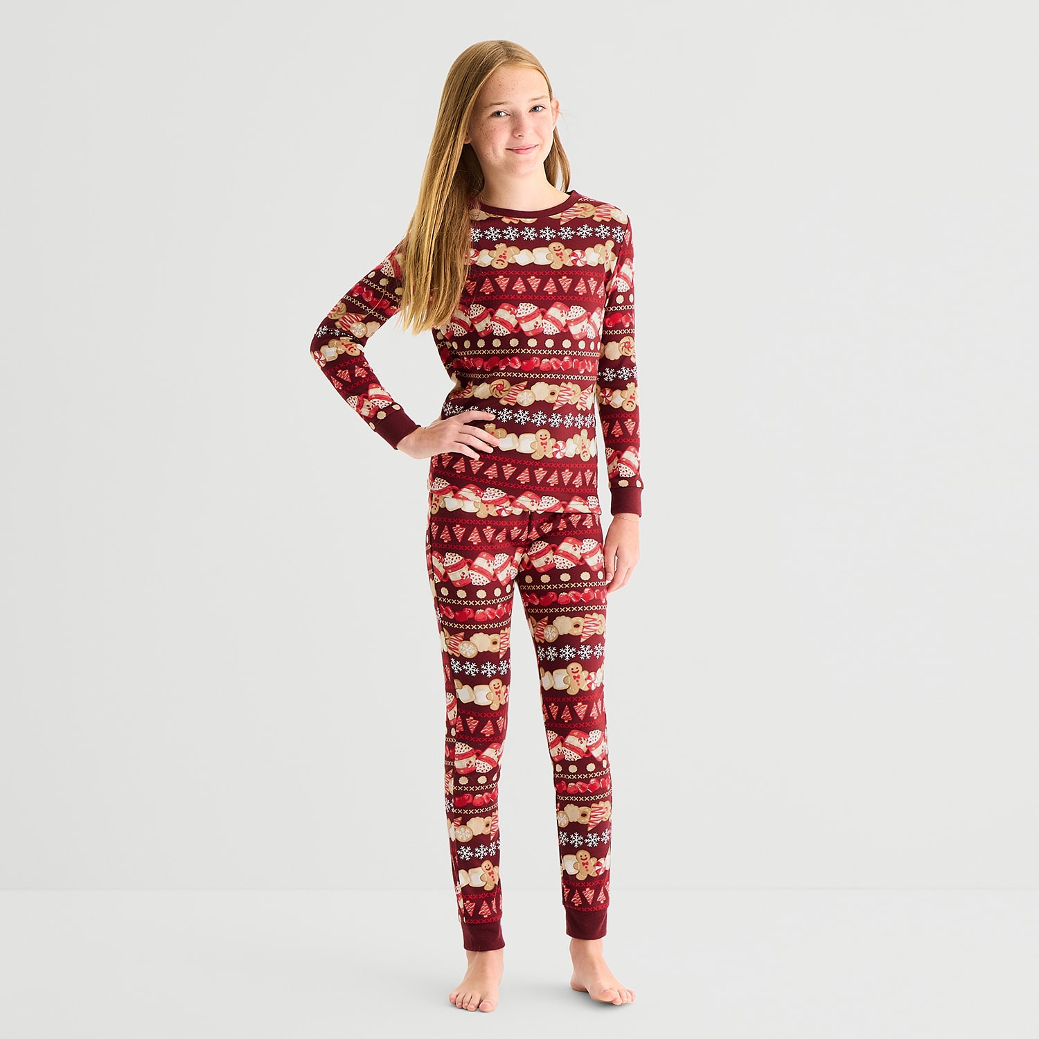 North Pole Trading Co. Little & Big Kid Unisex Fleece Crew Neck Long Sleeve 2-pc. Matching Family Pajama Set