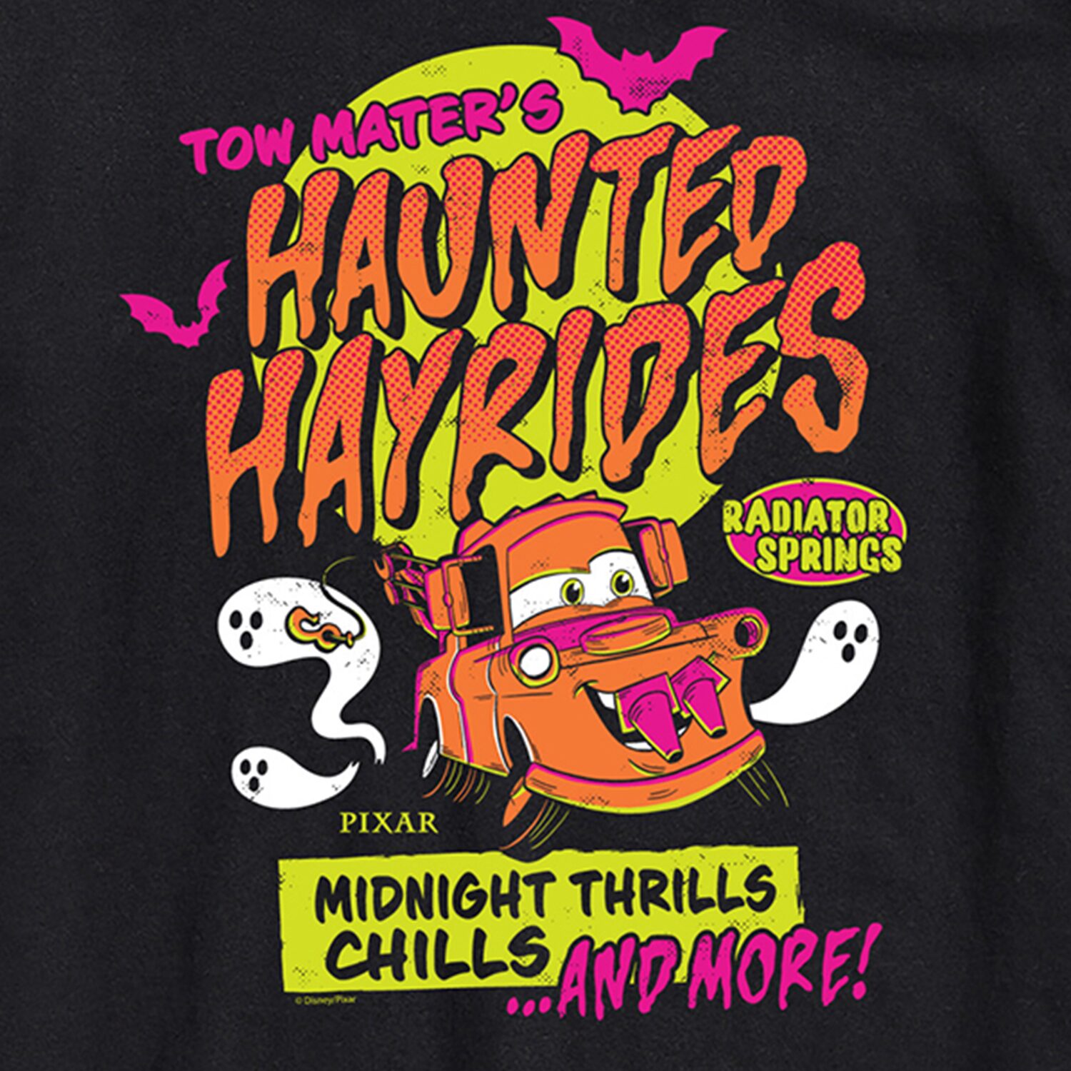 Tow Maters Haunted Hayrides Halloween Mens Crew Neck Short Sleeve Regular Fit Cars Graphic T-Shirt