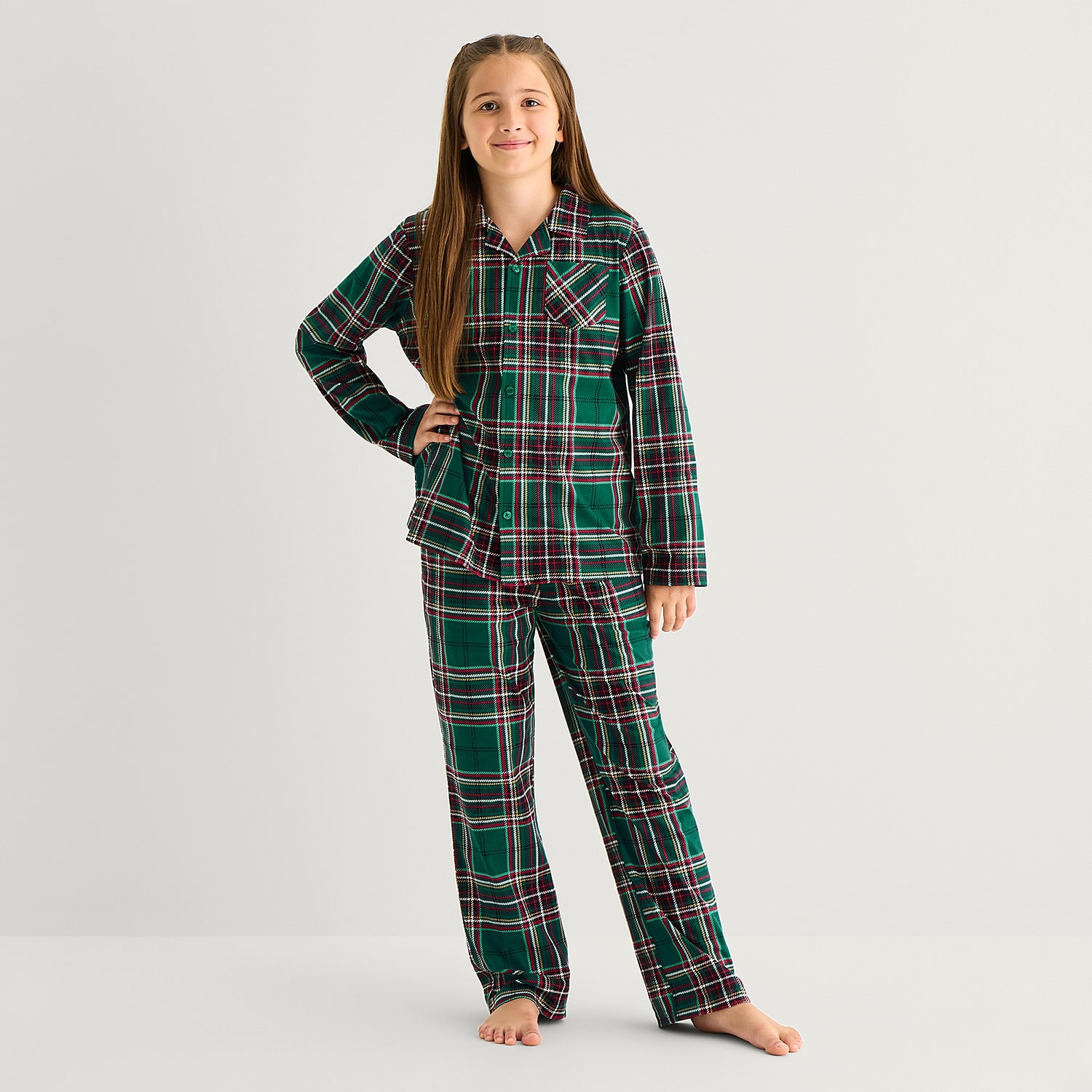North Pole Trading Co. Little & Big Kid Unisex Fleece Long Sleeve 2-pc. Matching Family Husky Pajama Set