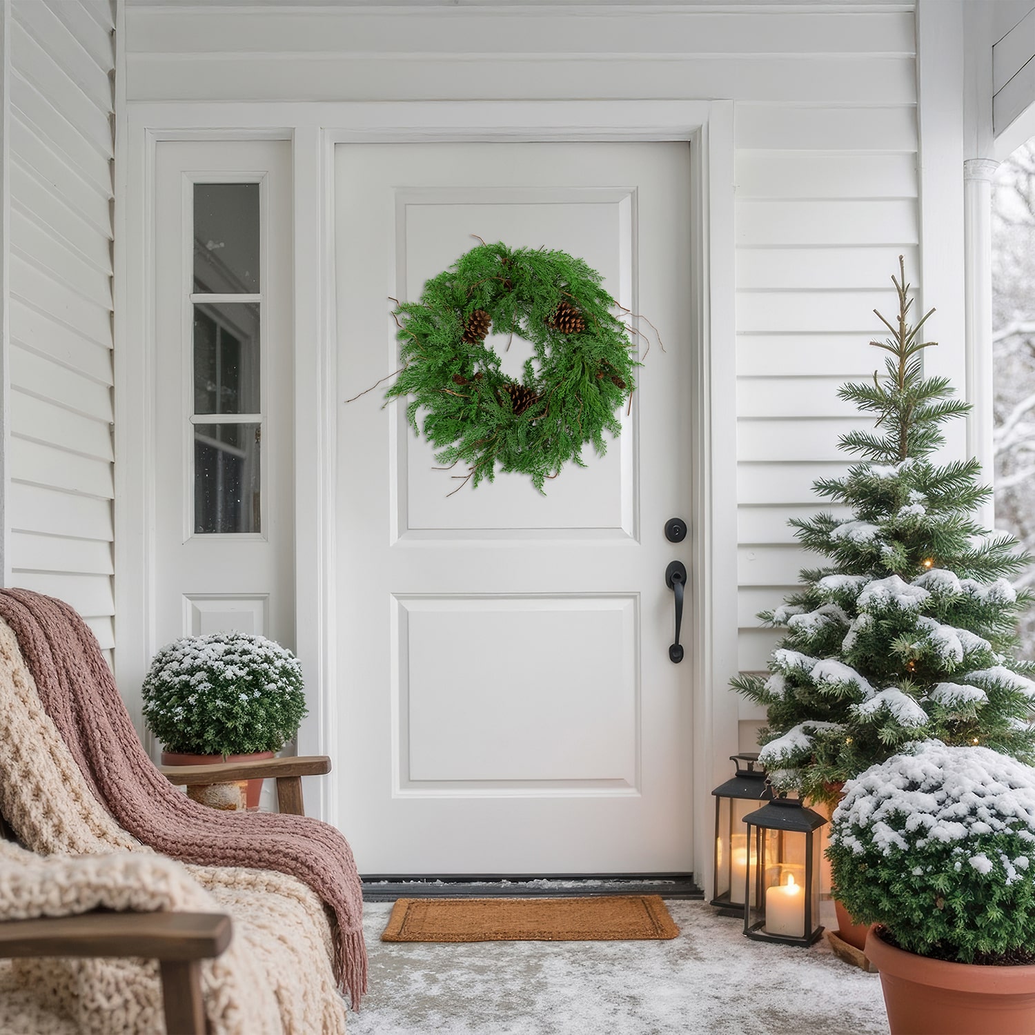 Northlight 26" Pine Cones And Cedar Artificial Wreath