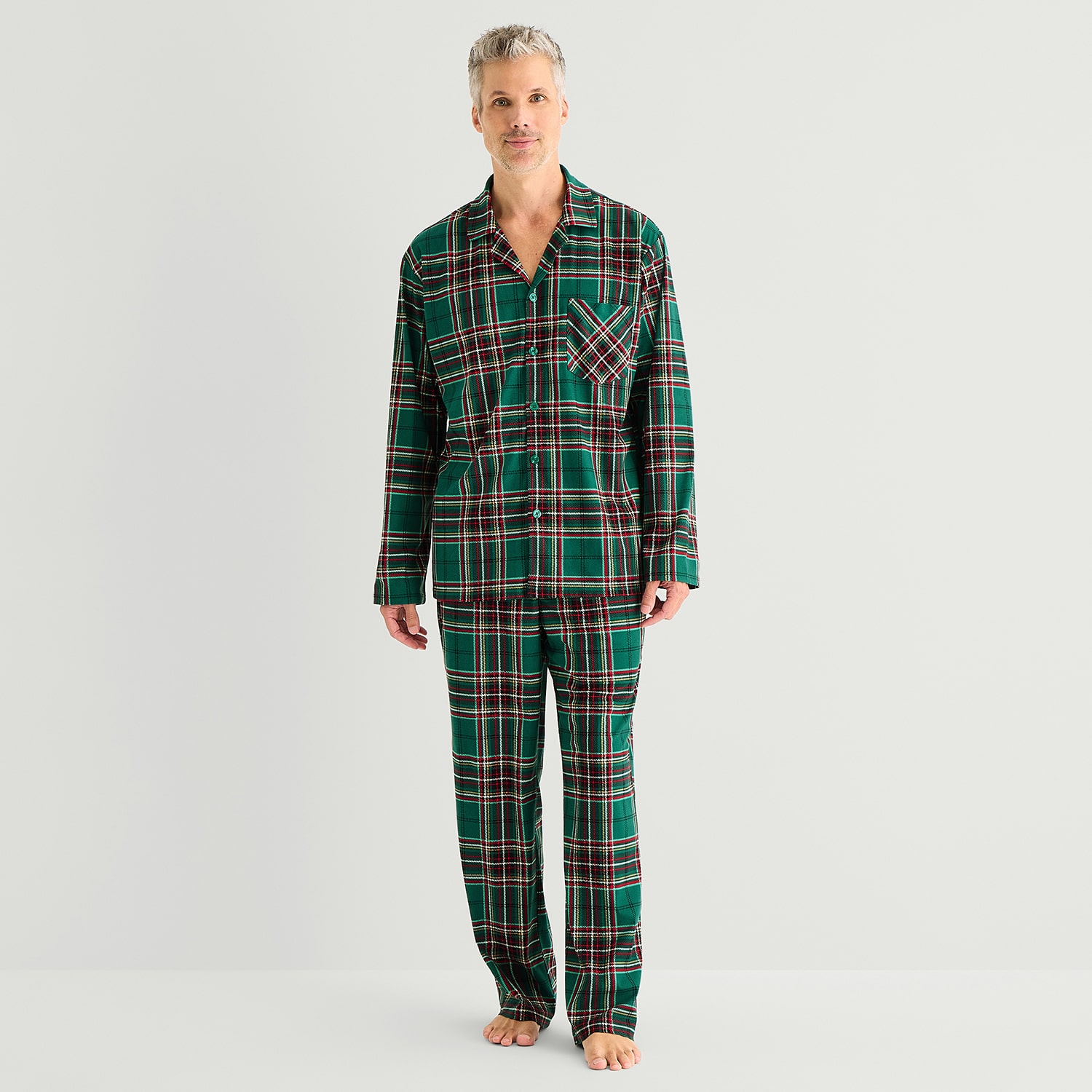 North Pole Trading Co. Mens Fleece Long Sleeve 2-pc. Big and Tall Pajama Set